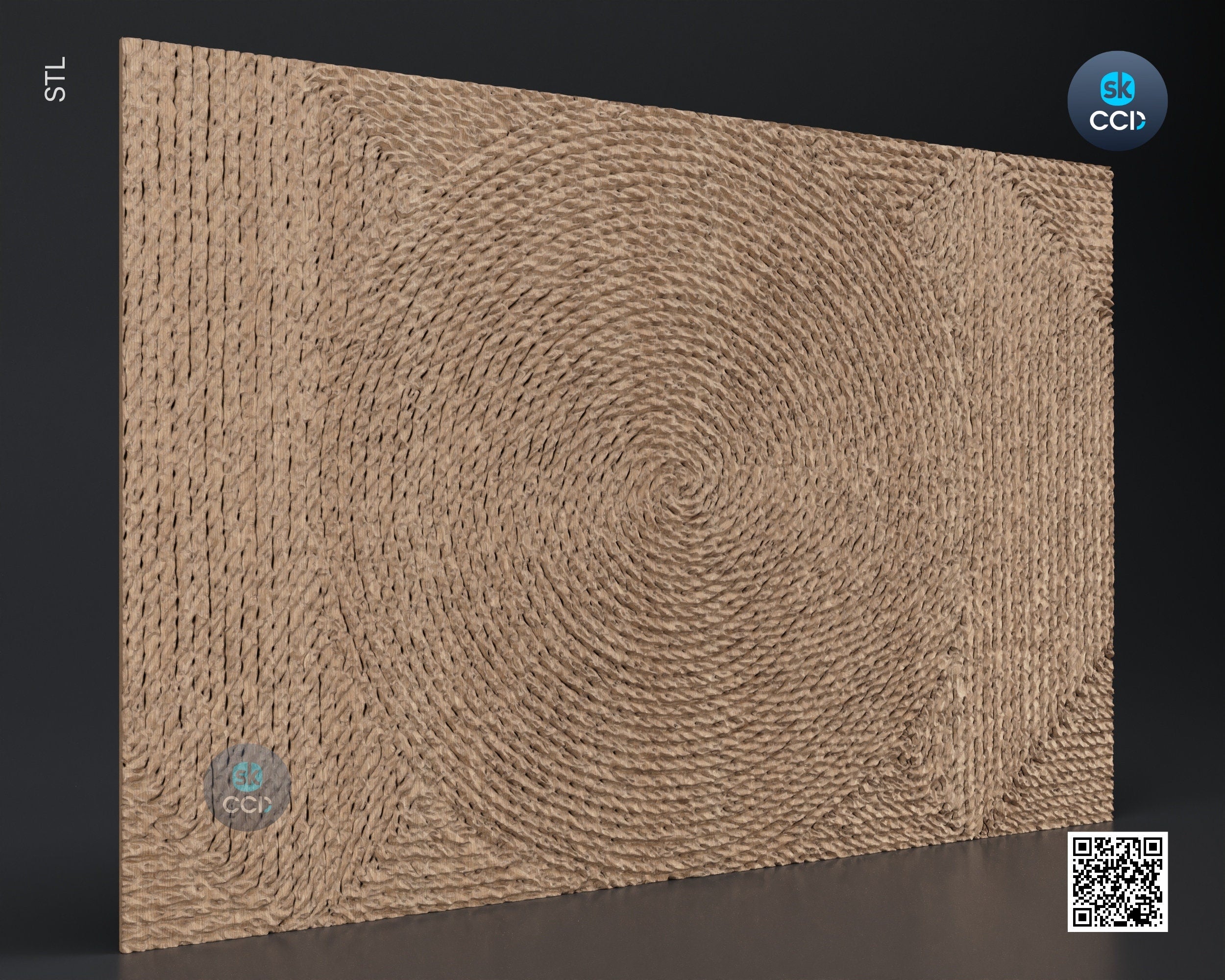 Wood Wall Art, Spiral STL Model, CNC Router Carving ArtCAM File, Wall Sculpture, Wood Carving, 3D Model