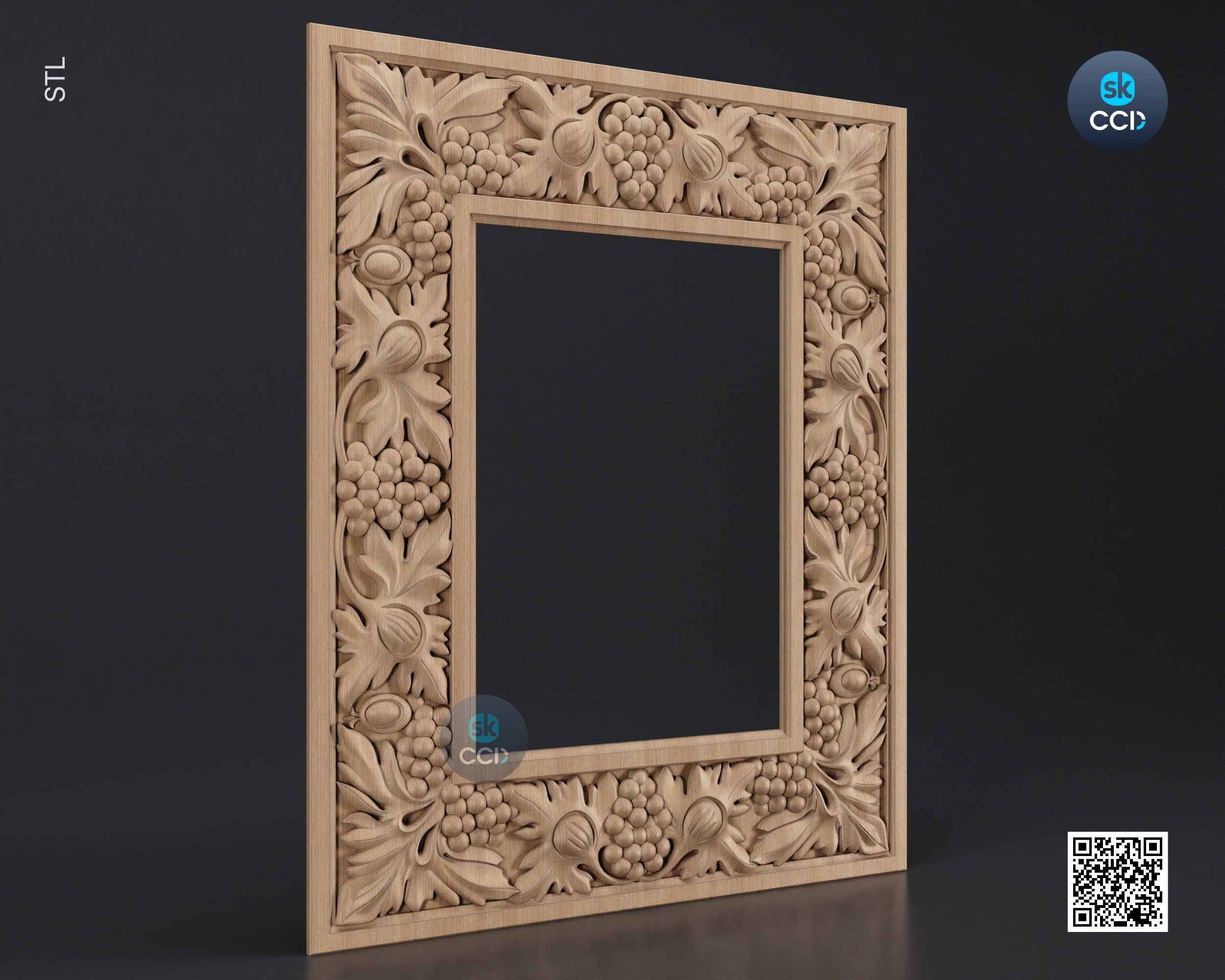Carved Frame STL 3D Model, Carvign Frame, CNC Router Carving ArtCAM File, CNC files, Wood, Art, Wall Decor SKWF1005