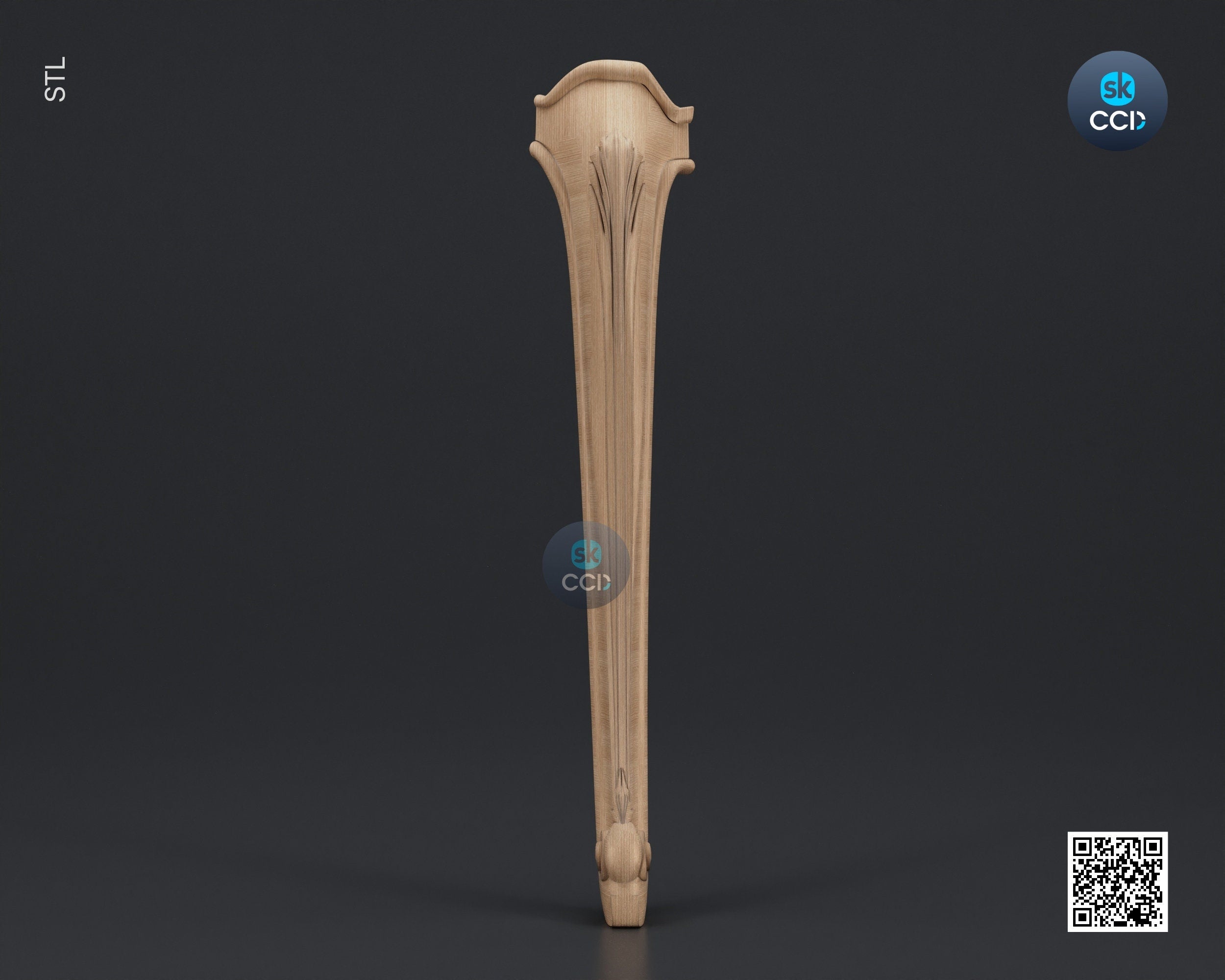Furniture Leg 3D Model For Cnc Router, Wood Carving Digital File, Column Design, Model No. SKWL1037
