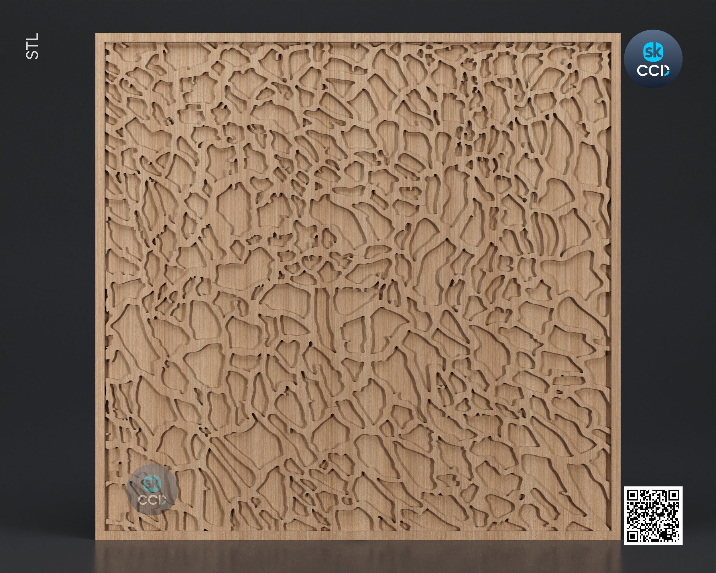 Wood Wall Art, Cell STL Model, CNC Router Carving ArtCAM File, Wall Sculpture, Wood Carving, 3D Model