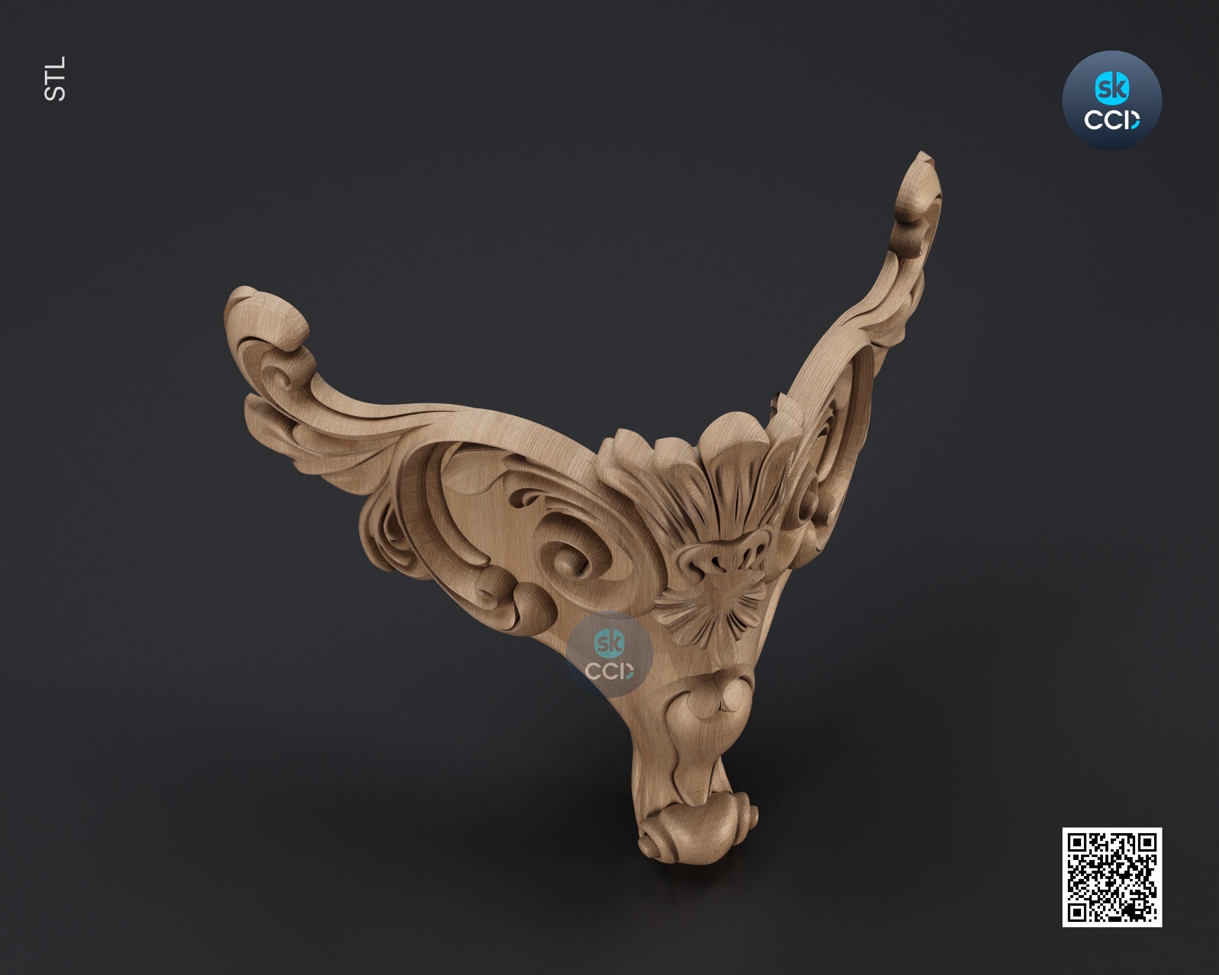 Furniture Leg 3D Model For Cnc Router, Wood Carving Digital File, Column Design, Model No. SKWL1009