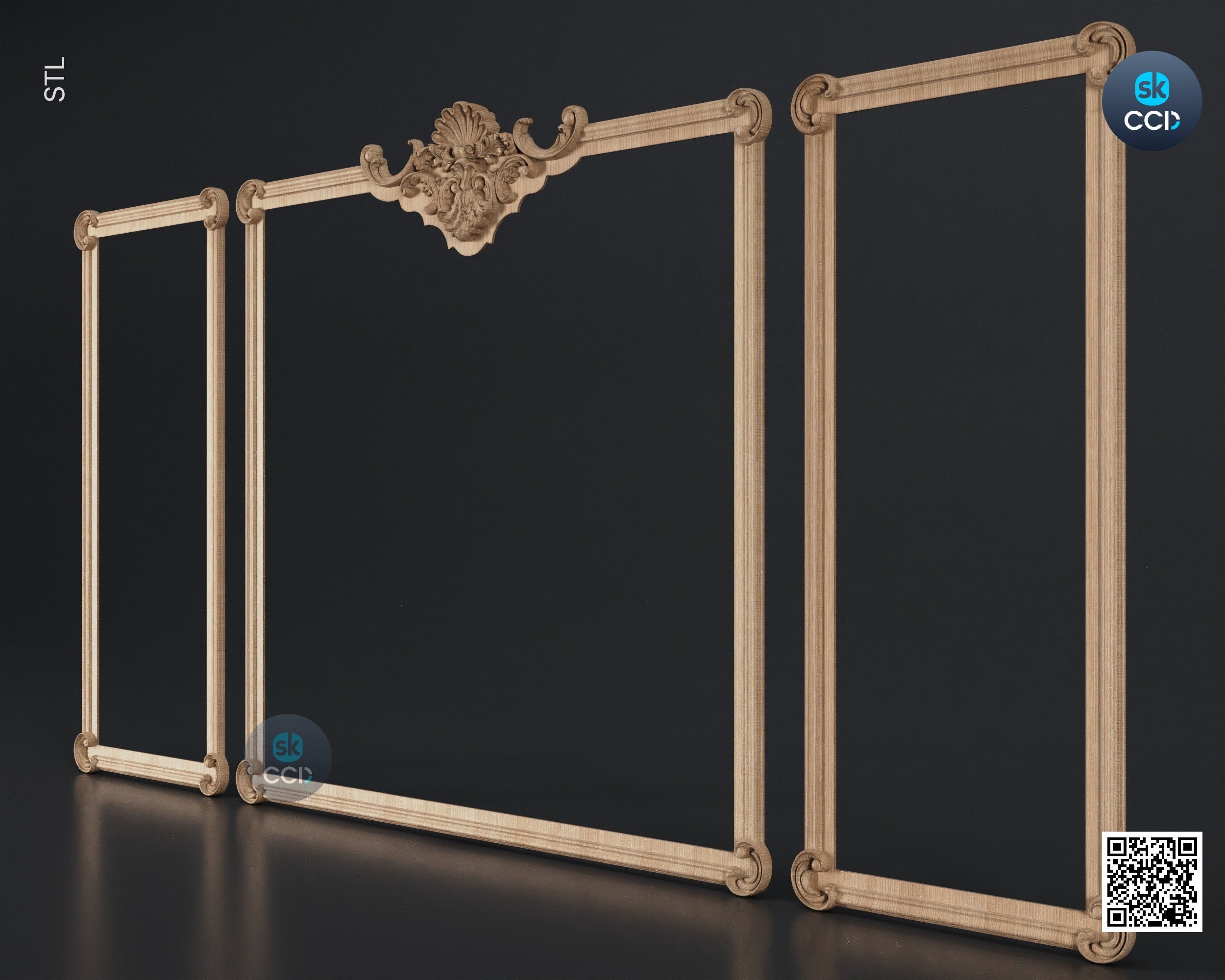 Carved Frame STL 3D Model, Carvign Frame, CNC Router Carving ArtCAM File, CNC files, Wood, Art, Wall Decor SKWF10217