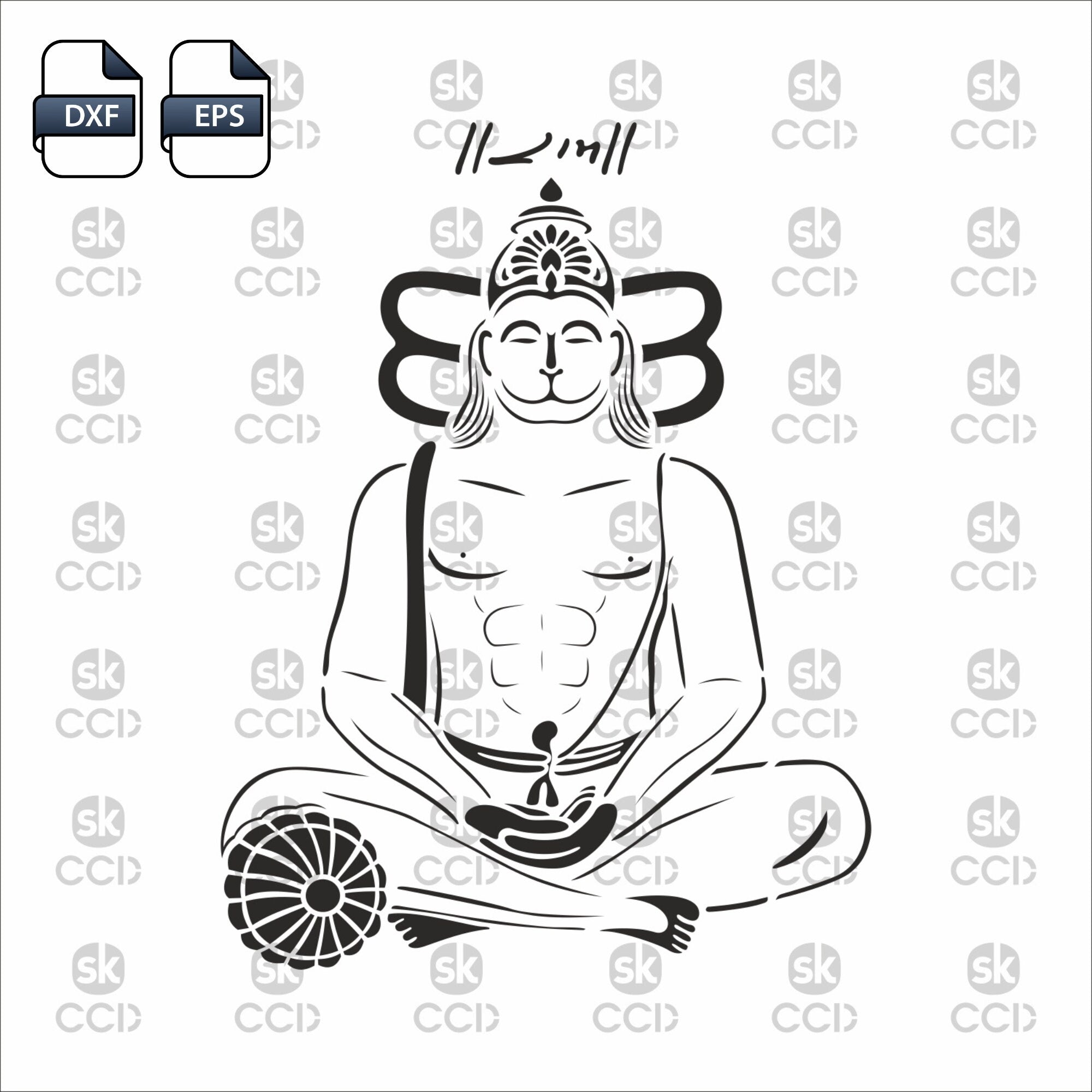 Indian God | Lord Hanuman | Hanuman | Laser Cutting Design | DXF Vector | Cnc Instant Download File | Cnc Digital Design