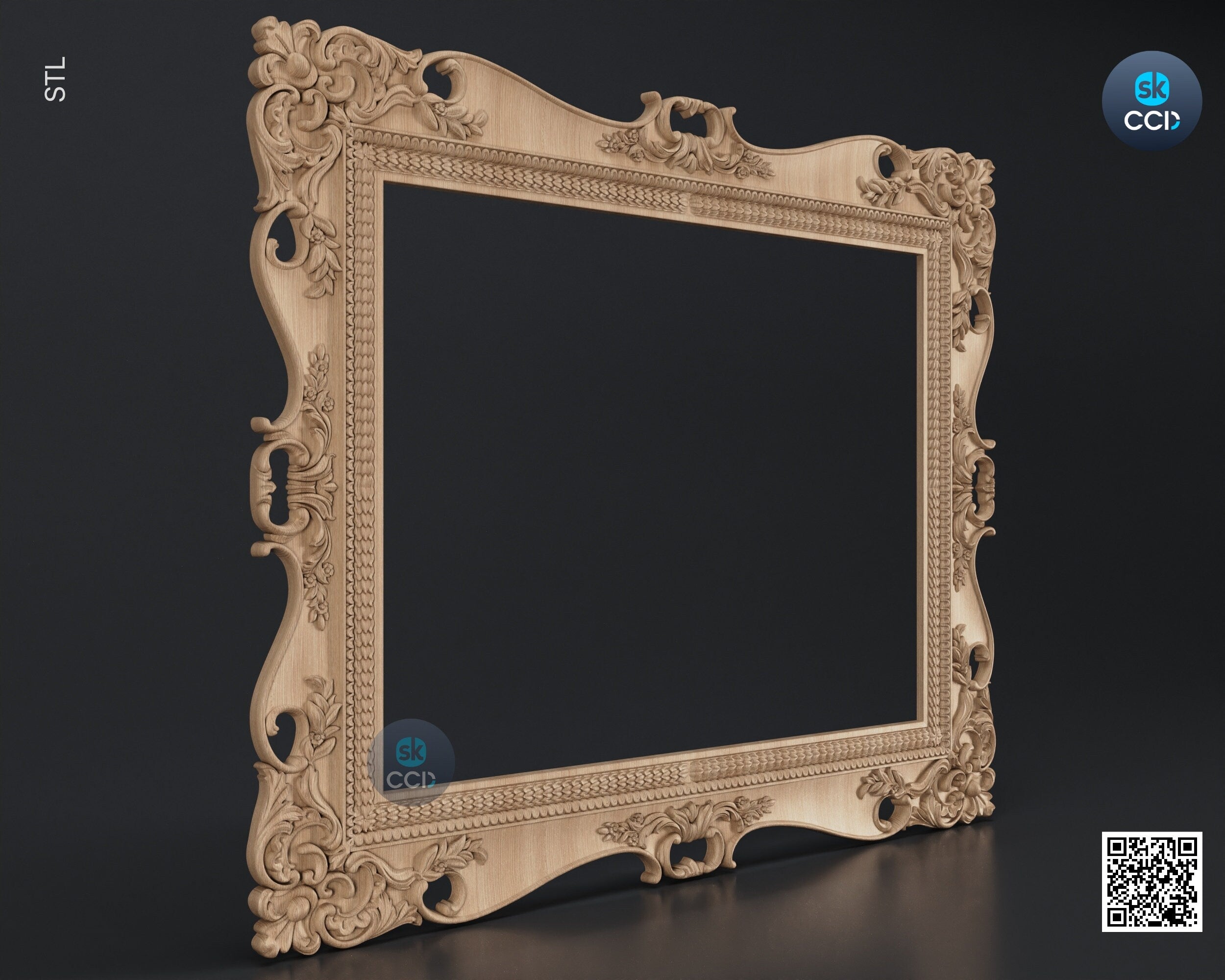 Carved Frame STL 3D Model, Carvign Frame, CNC Router Carving ArtCAM File, CNC files, Wood, Art, Wall Decor SKWF1051
