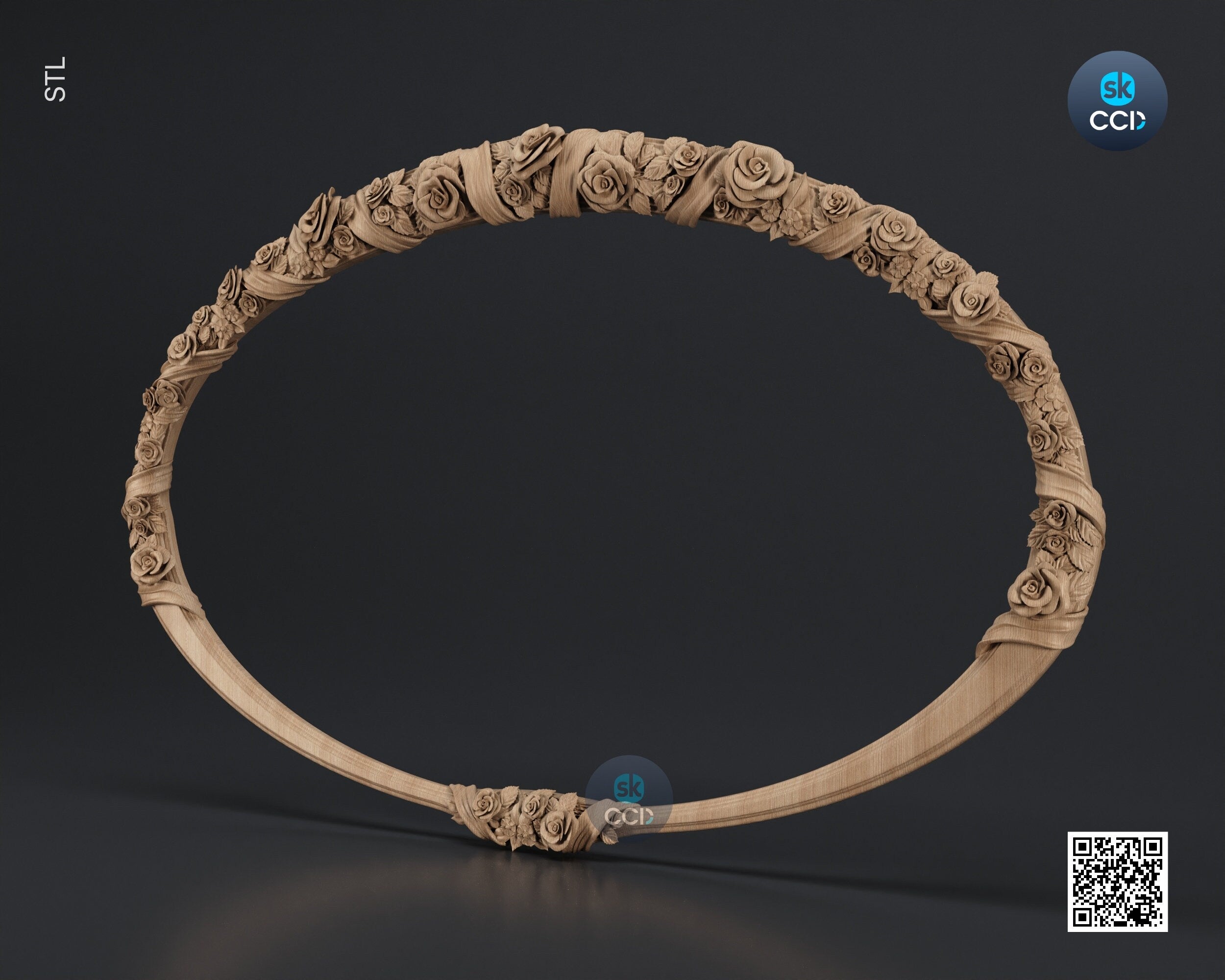 Carved Frame STL 3D Model, Carvign Frame, CNC Router Carving ArtCAM File, CNC files, Wood, Art, Wall Decor SKWF1004