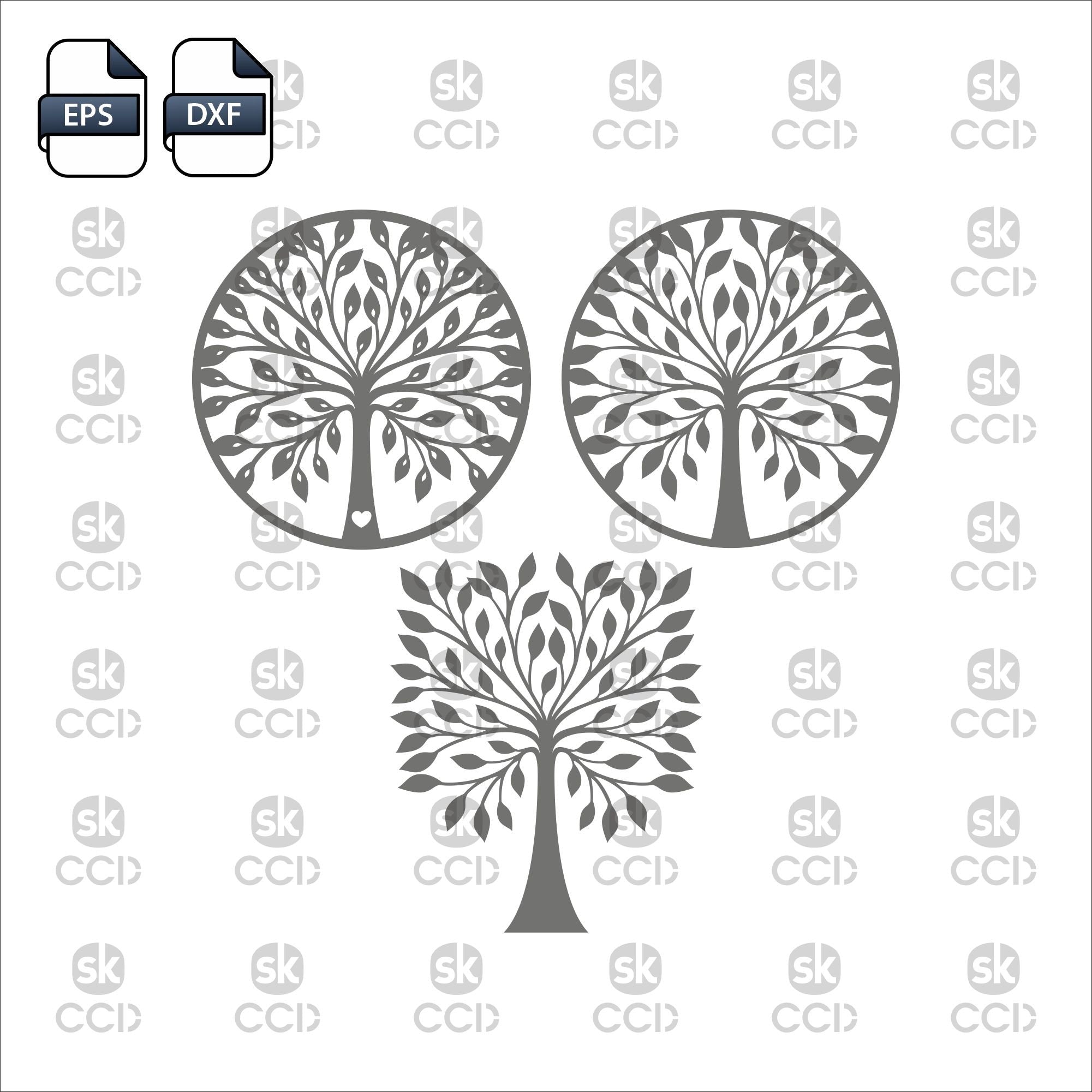 Tree Collection | Vector Pattern | EPS FILE | Wall Decor | Laser Cutting Design | DXF Vector | Cnc Instant Download File |Cnc Digital Design