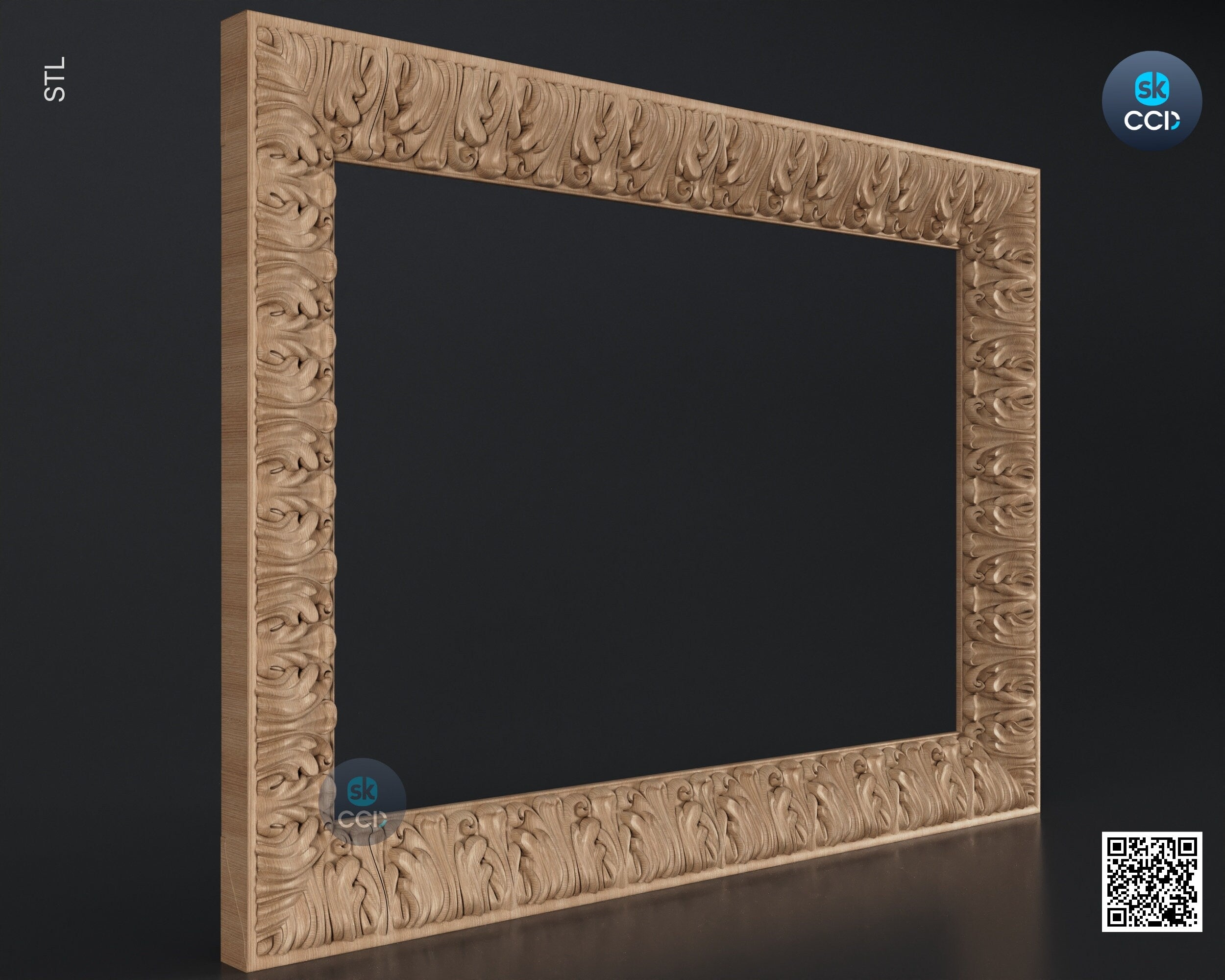 Carved Frame STL 3D Model, Carvign Frame, CNC Router Carving ArtCAM File, CNC files, Wood, Art, Wall Decor SKWF10136