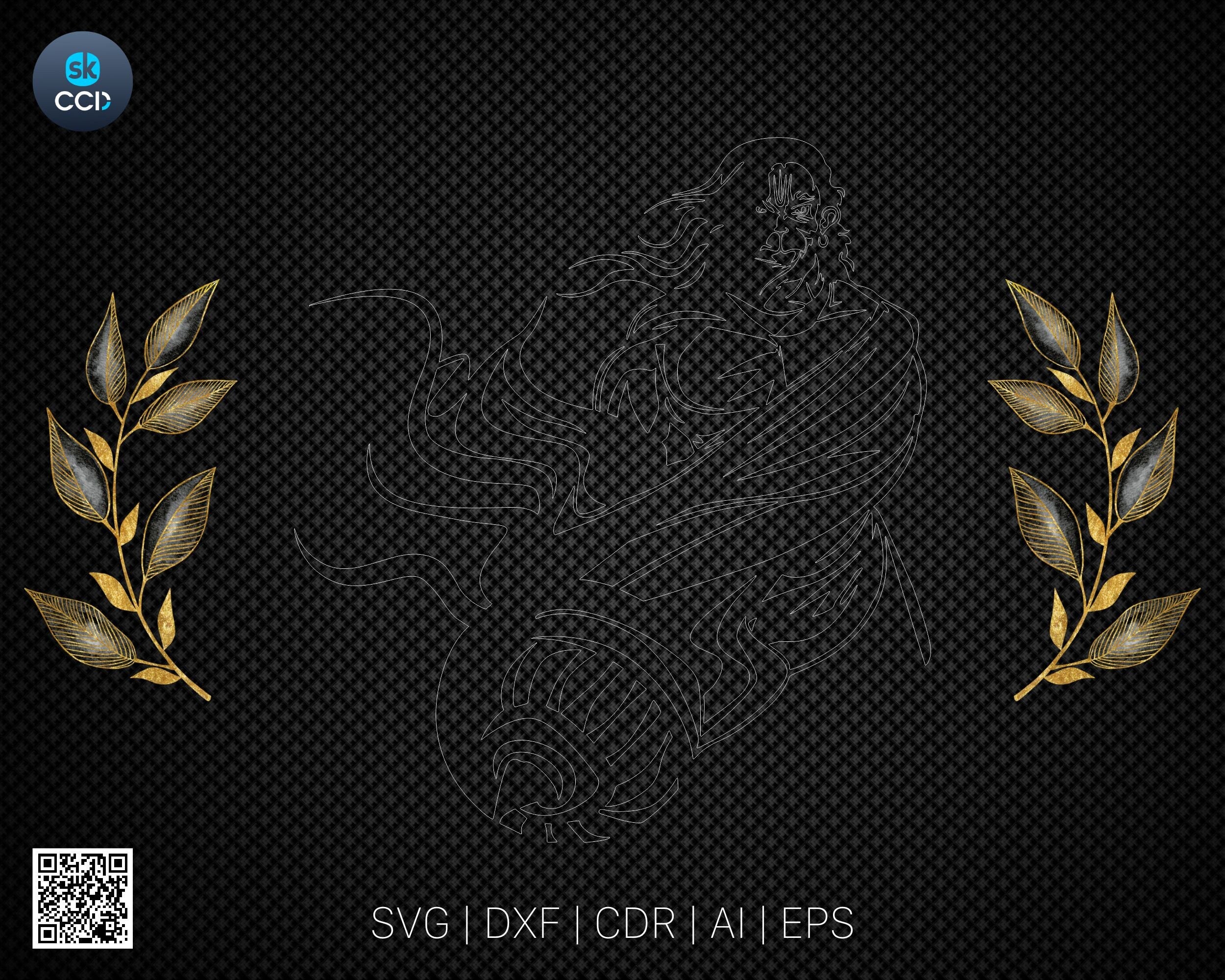 Indian God | Lord Hanuman | Hanuman | Laser Cutting Design | DXF Vector | Cnc Instant Download File | Cnc Digital Design