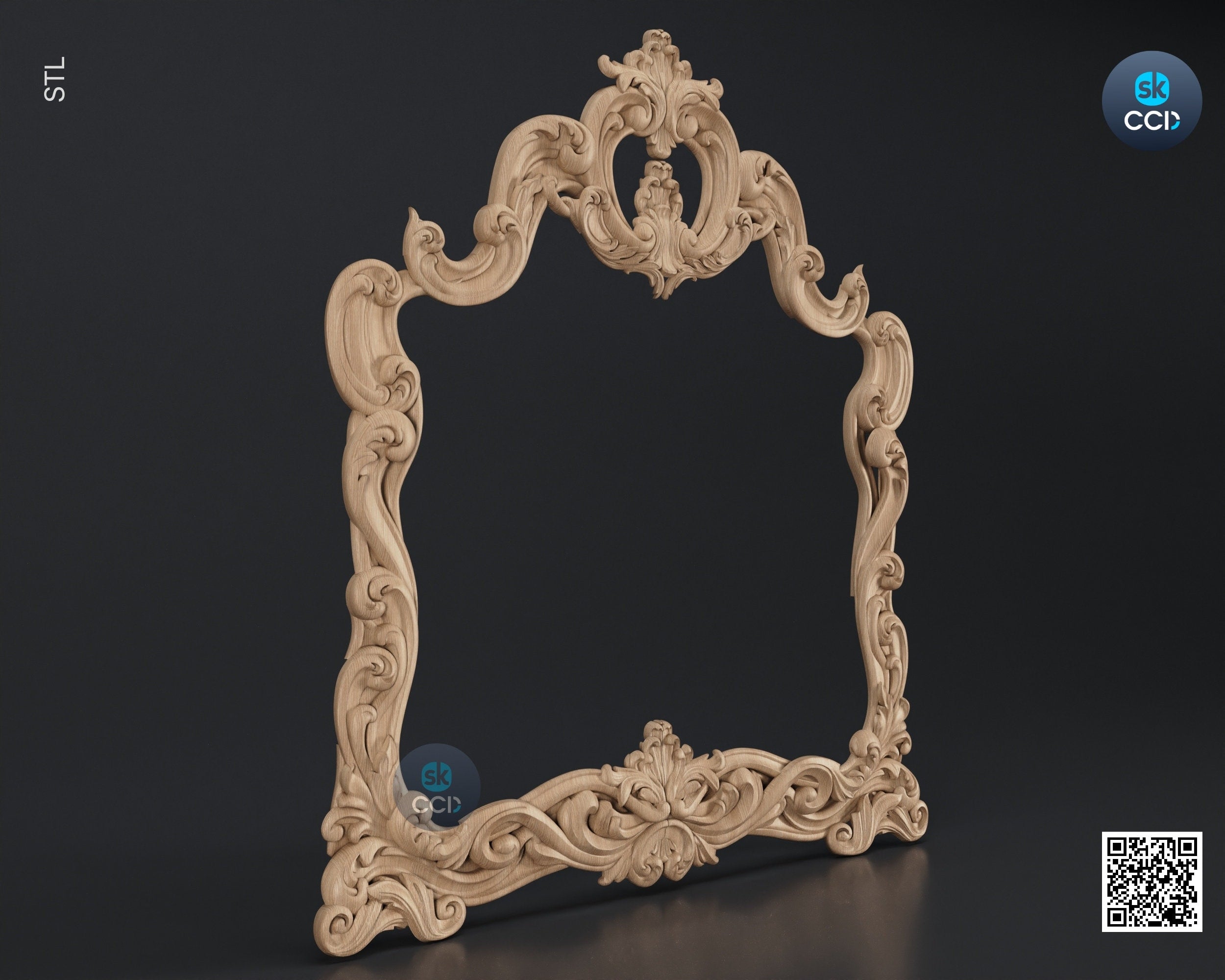 Carved Frame STL 3D Model, Carvign Frame, CNC Router Carving ArtCAM File, CNC files, Wood, Art, Wall Decor SKWF10114