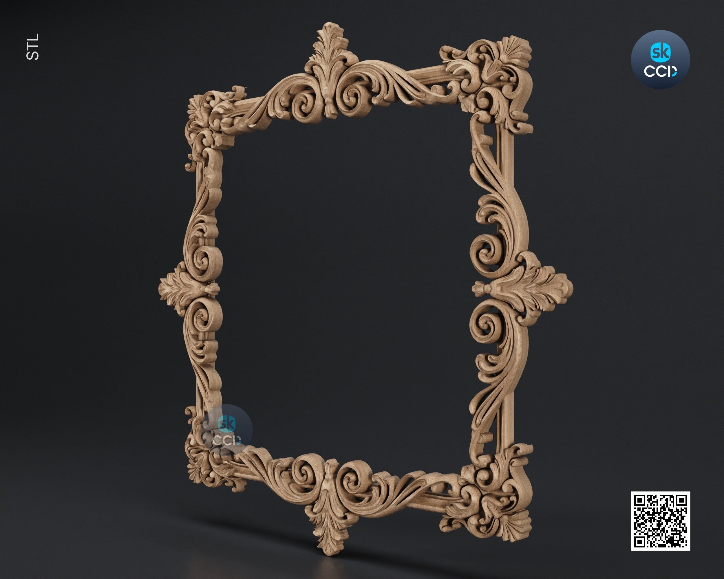 Carved Frame STL 3D Model, Carvign Frame, CNC Router Carving ArtCAM File, CNC files, Wood, Art, Wall Decor SKWF1026