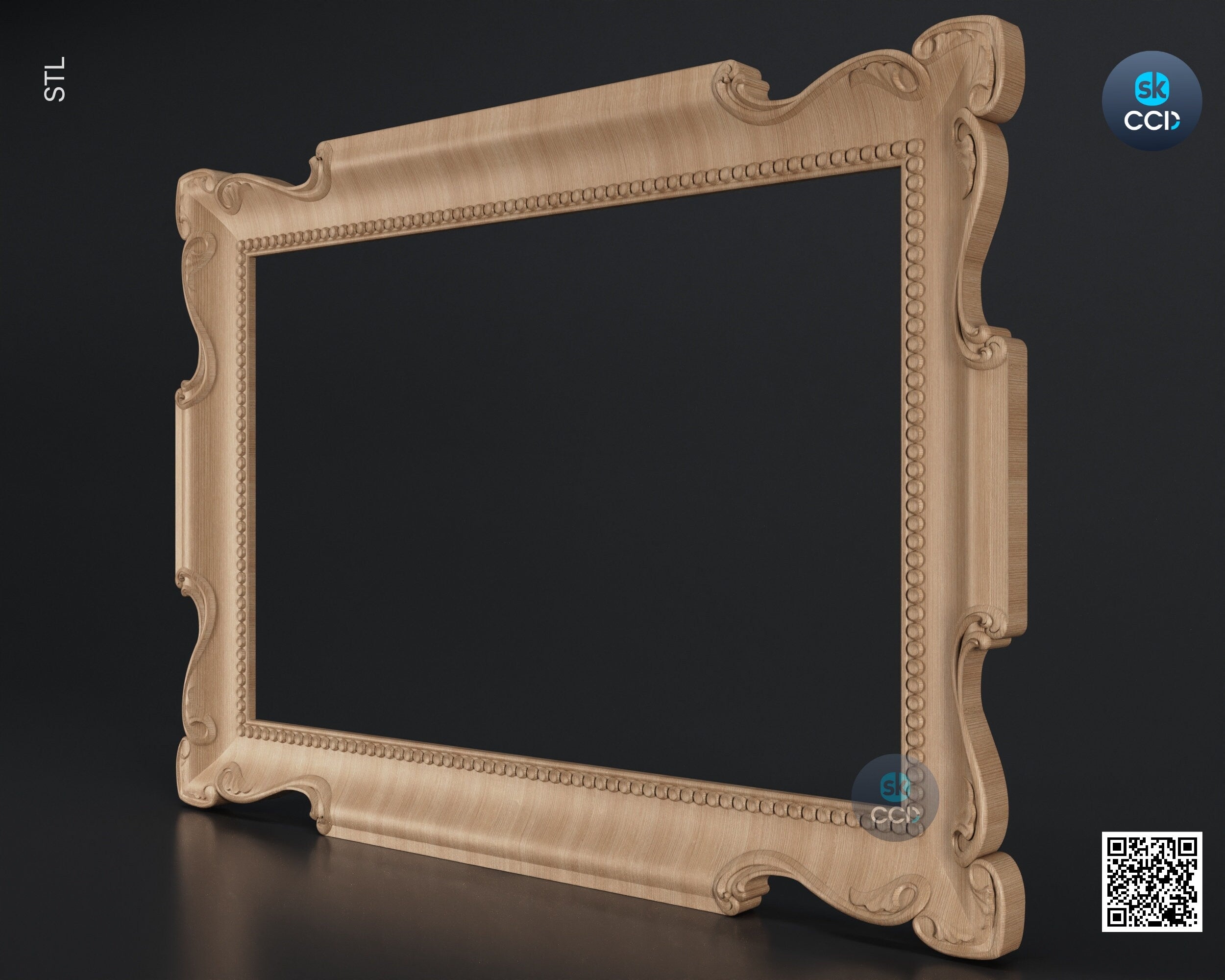 Carved Frame STL 3D Model, Carvign Frame, CNC Router Carving ArtCAM File, CNC files, Wood, Art, Wall Decor SKWF10134