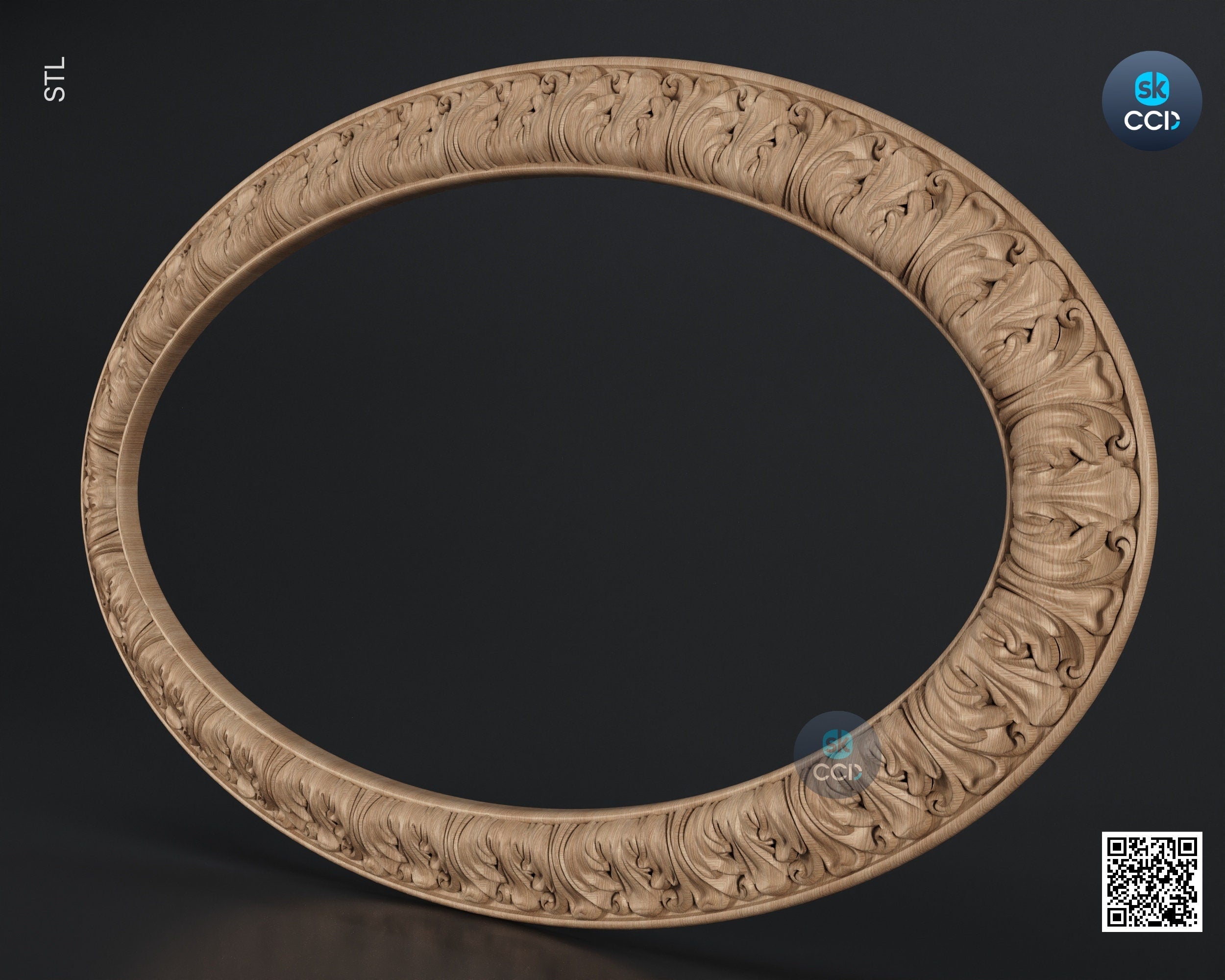 Carved Frame STL 3D Model, Carvign Frame, CNC Router Carving ArtCAM File, CNC files, Wood, Art, Wall Decor SKWF10139