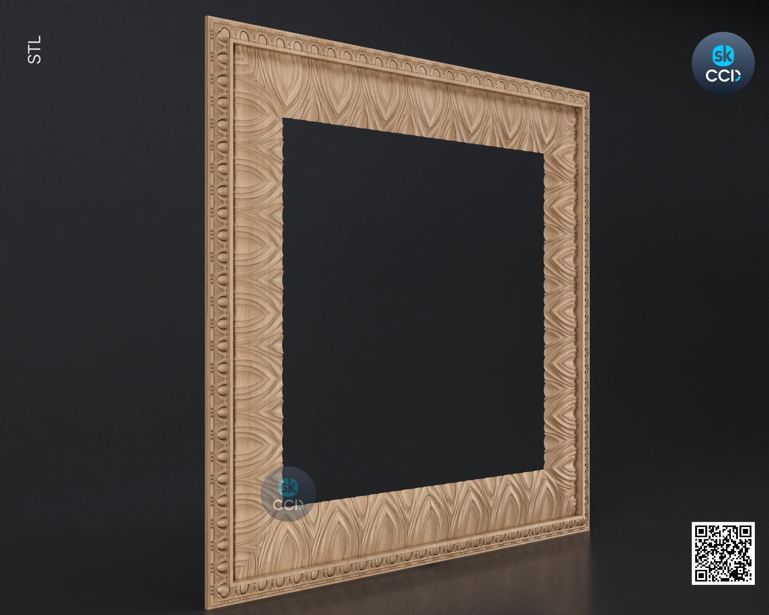 Carved Frame STL 3D Model, Carvign Frame, CNC Router Carving ArtCAM File, CNC files, Wood, Art, Wall Decor SKWF10244