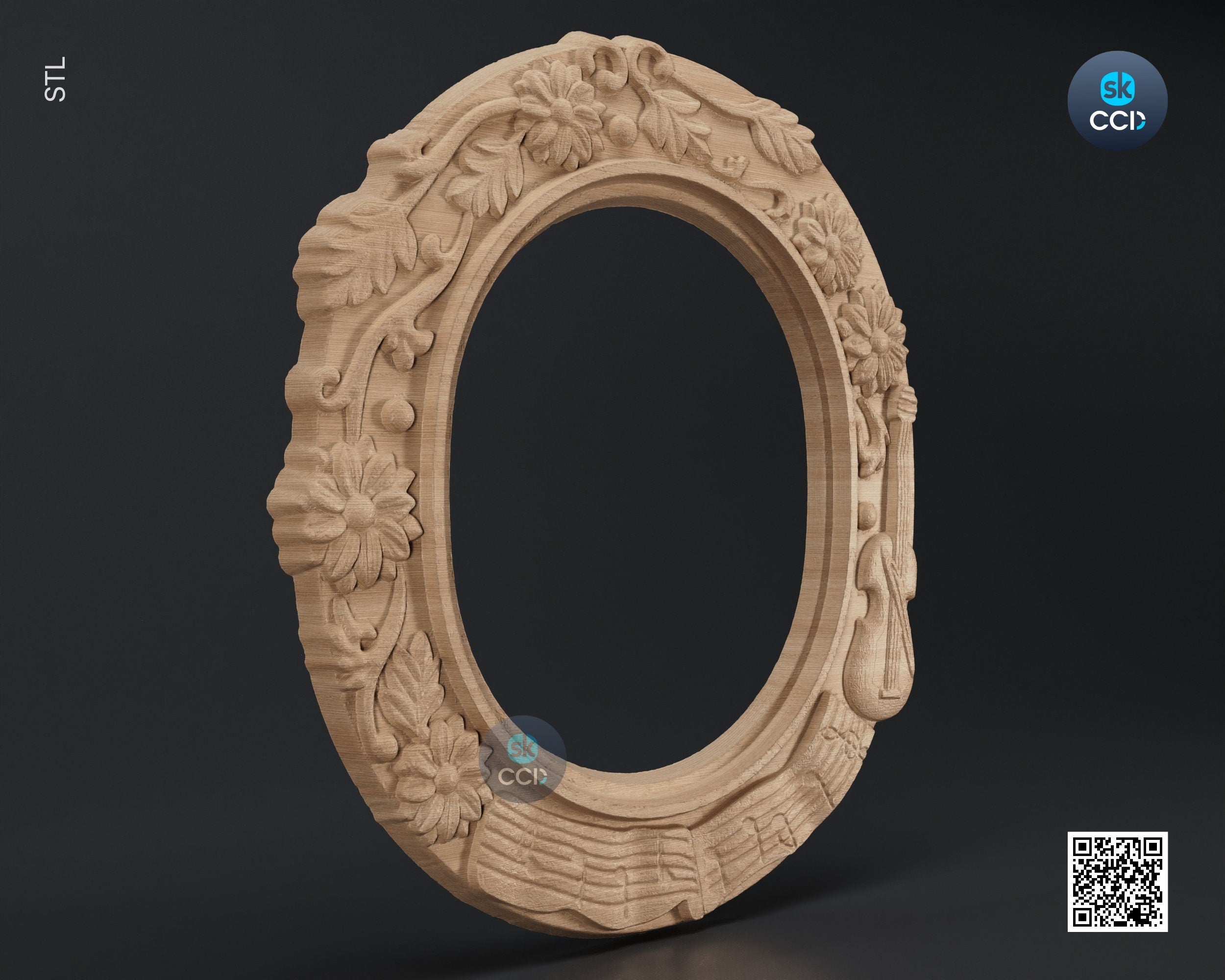 Carved Frame STL 3D Model, Carvign Frame, CNC Router Carving ArtCAM File, CNC files, Wood, Art, Wall Decor SKWF1029