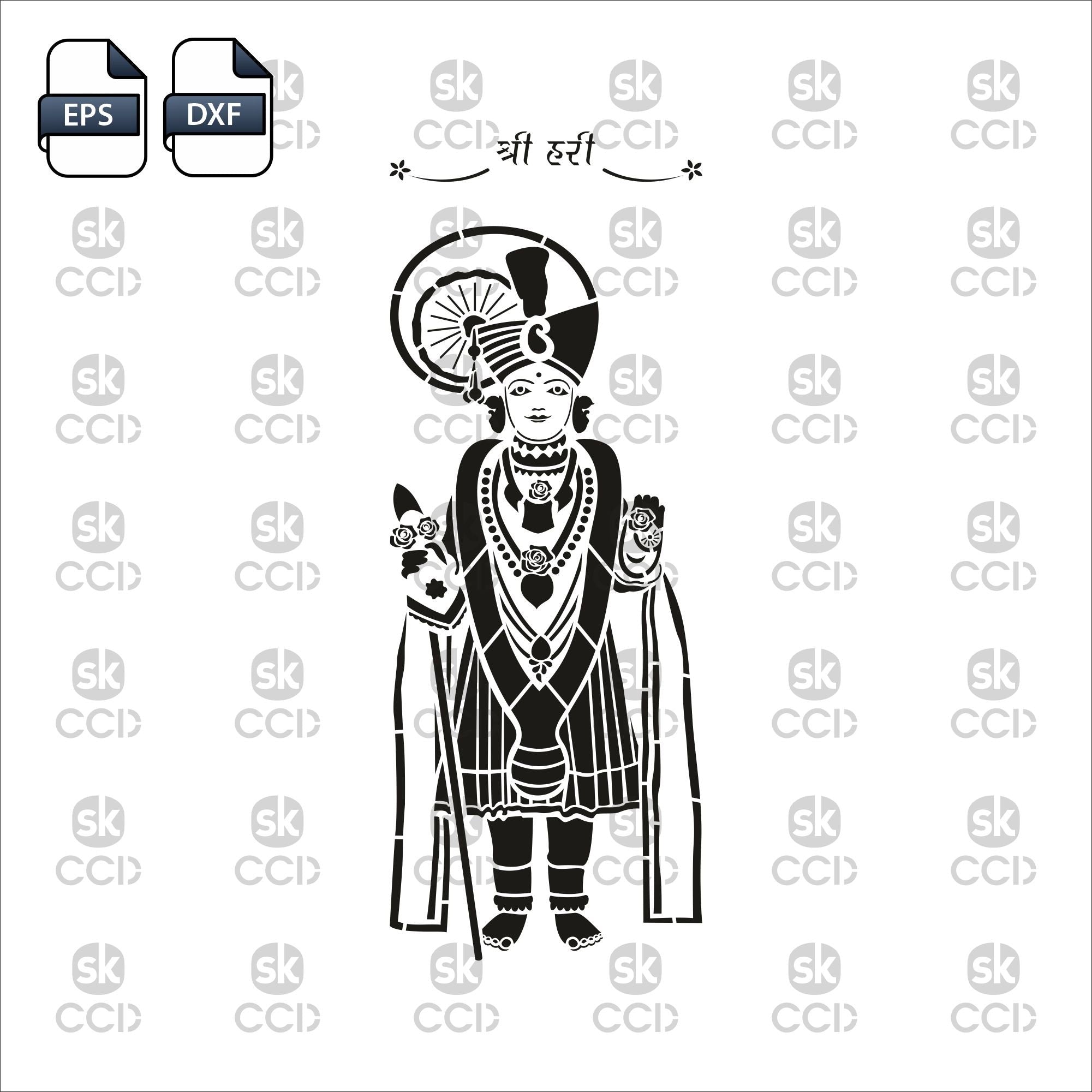 Swaminarayan | Wall Art | Indian God |  | Laser Cutting Design | DXF Vector | Cnc Instant Download File | Cnc Digital Design
