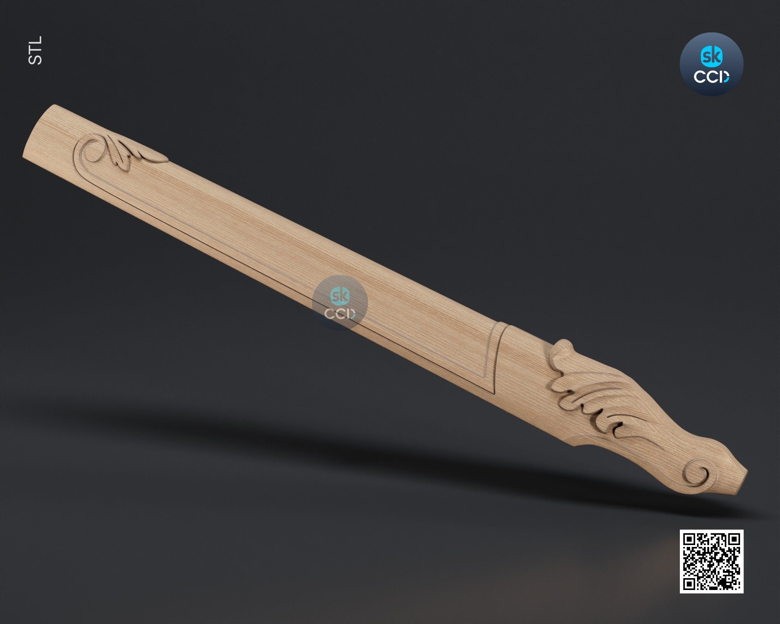 Furniture Leg 3D Model For Cnc Router, Wood Carving Digital File, Column Design, Model No. SKWL1011