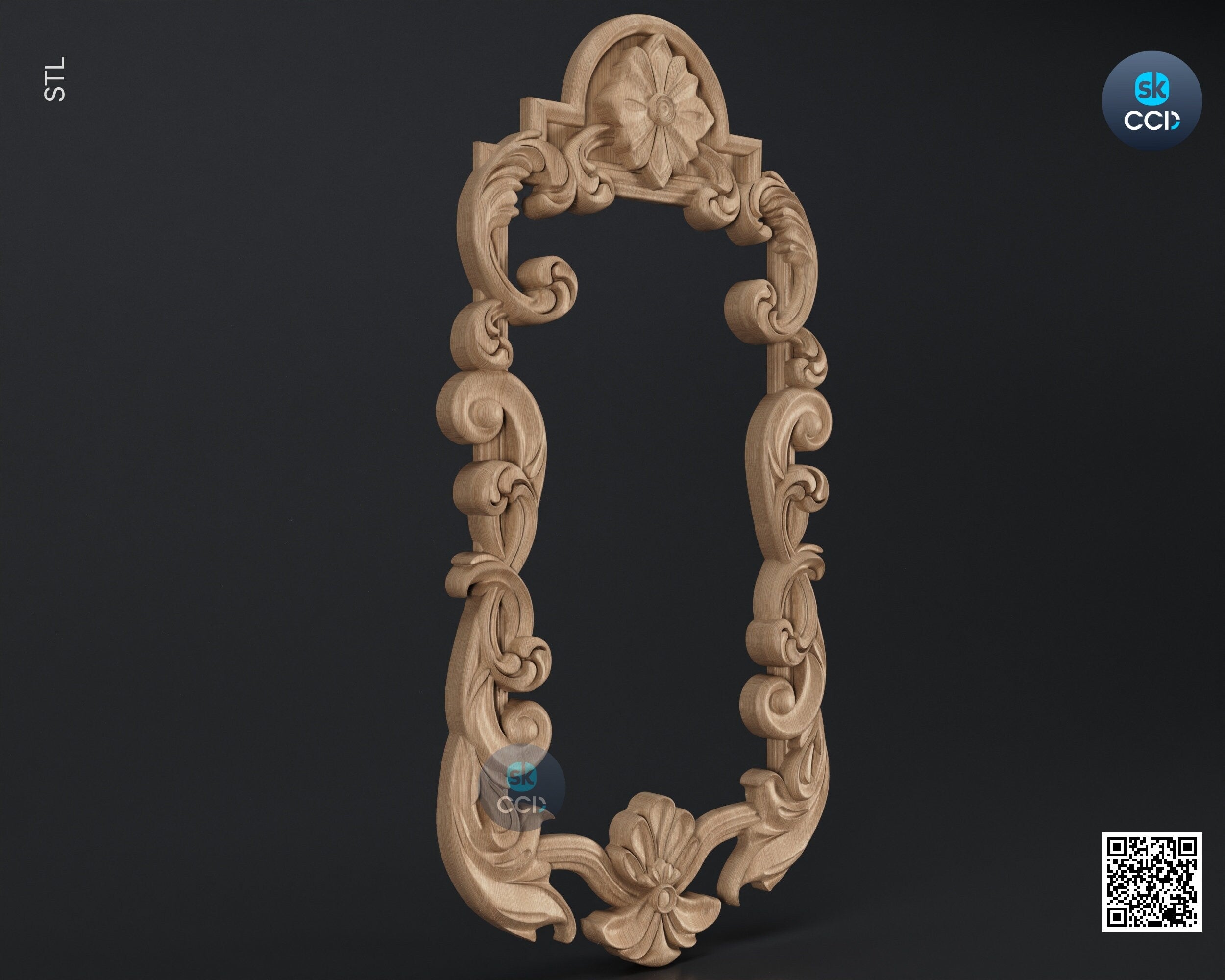 Carved Frame STL 3D Model, Carvign Frame, CNC Router Carving ArtCAM File, CNC files, Wood, Art, Wall Decor SKWF10186