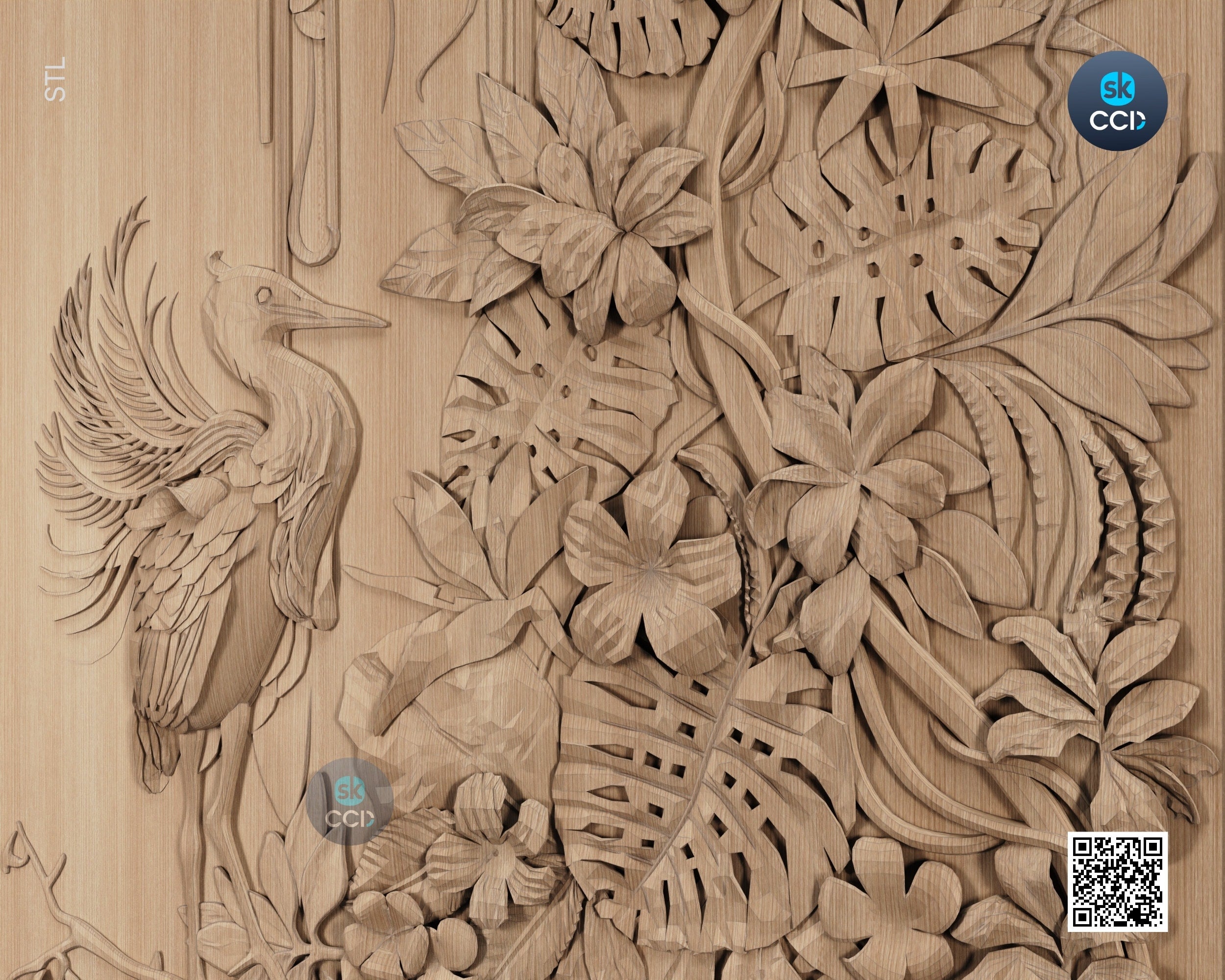 Wood Wall Art, Spring STL Model, CNC Router Carving ArtCAM File, Wall Sculpture, Wood Carving, 3D Model