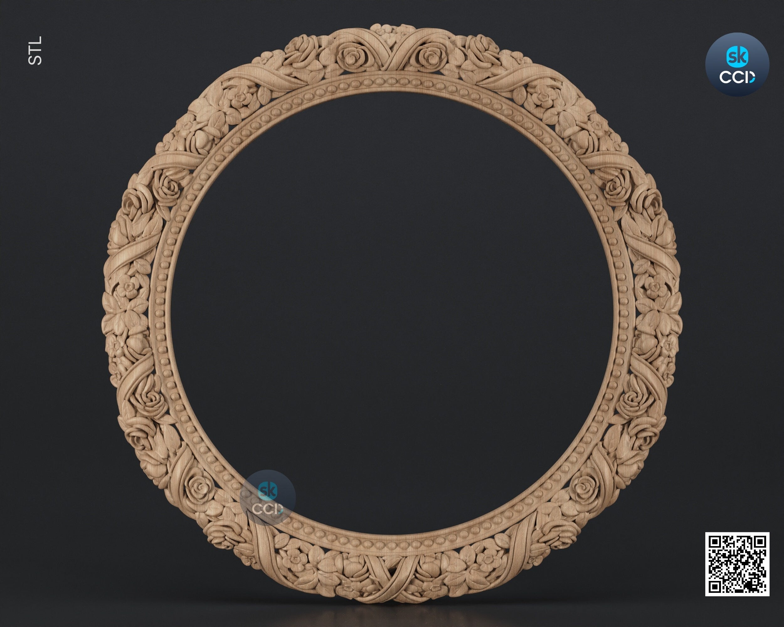 Carved Frame STL 3D Model, Carvign Frame, CNC Router Carving ArtCAM File, CNC files, Wood, Art, Wall Decor SKWF10252