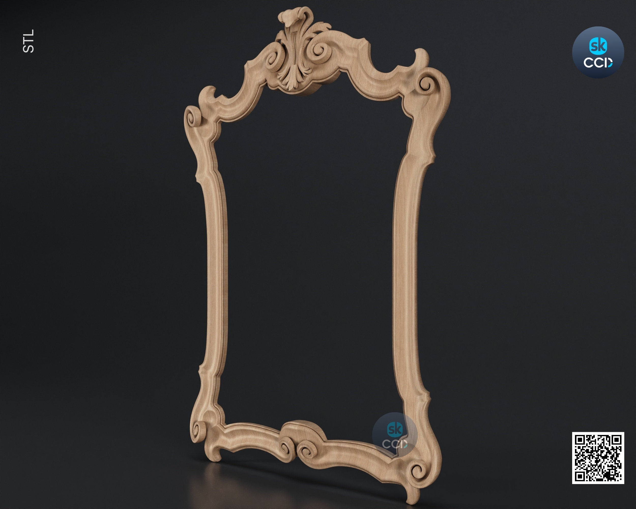 Carved Frame STL 3D Model, Carvign Frame, CNC Router Carving ArtCAM File, CNC files, Wood, Art, Wall Decor SKWF10162