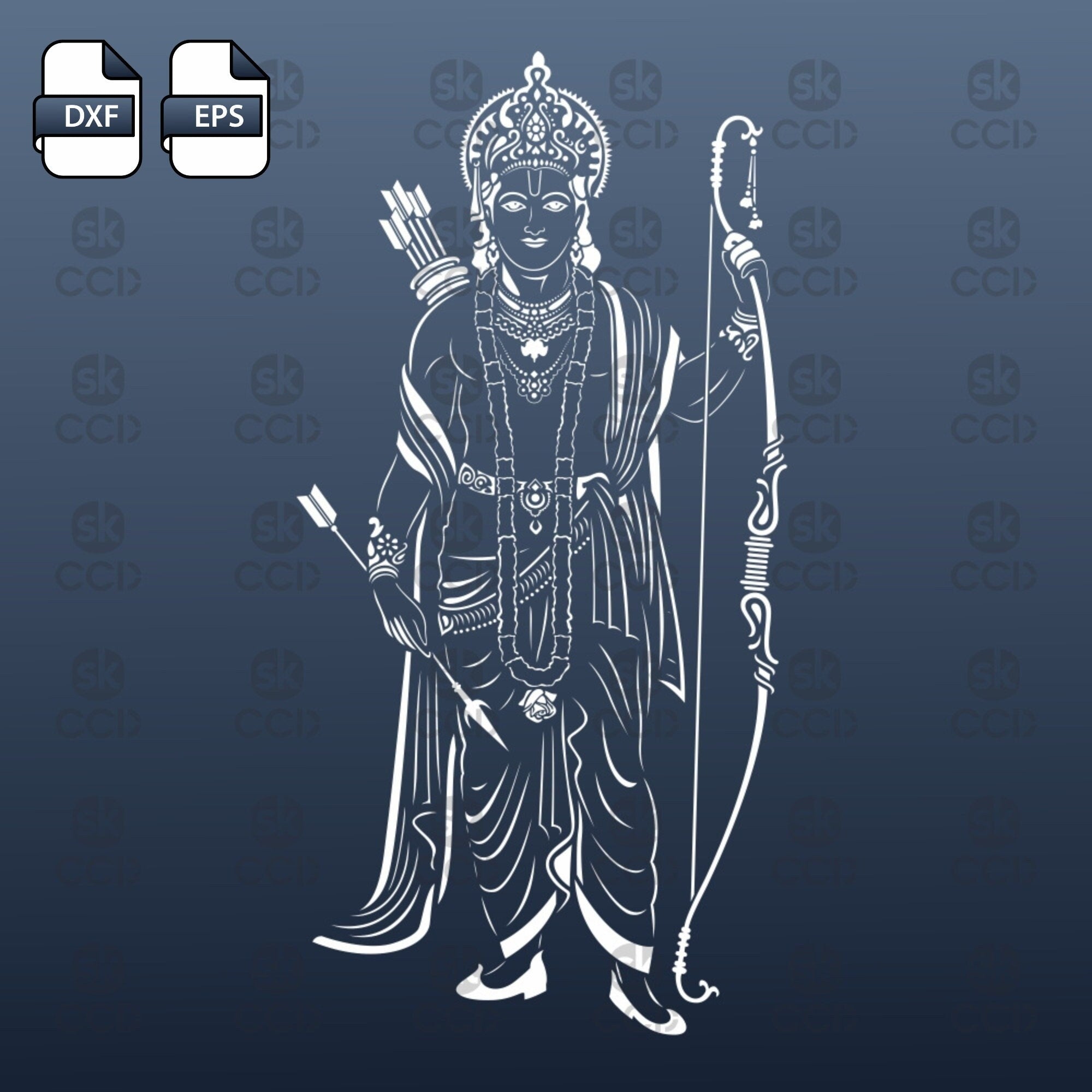 Lord Ram Vector for laser cut, cnc, digital files CDR, dxf, eps, svg, ai, SVG, Instant Download File