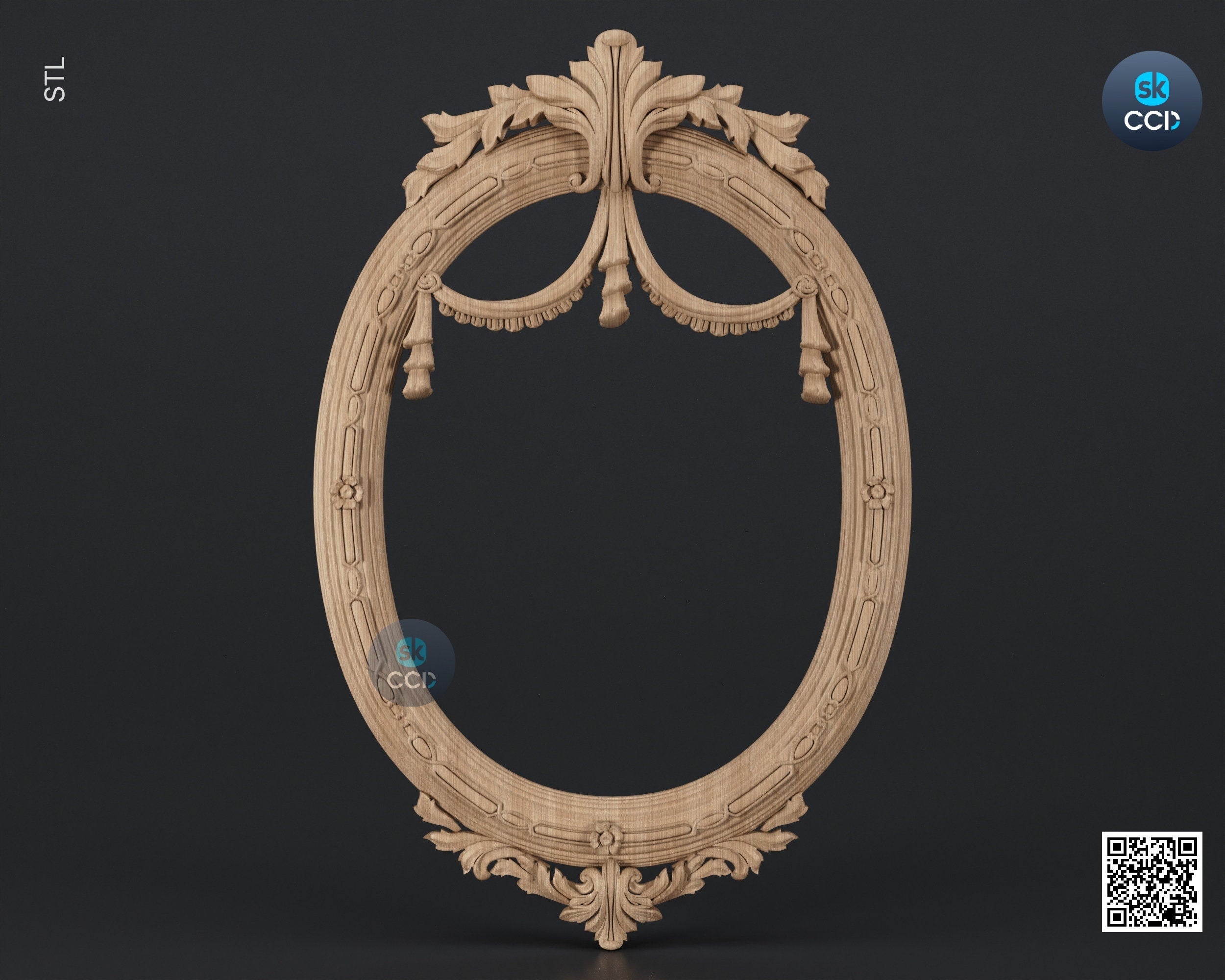 Carved Frame STL 3D Model, Carvign Frame, CNC Router Carving ArtCAM File, CNC files, Wood, Art, Wall Decor SKWF10215