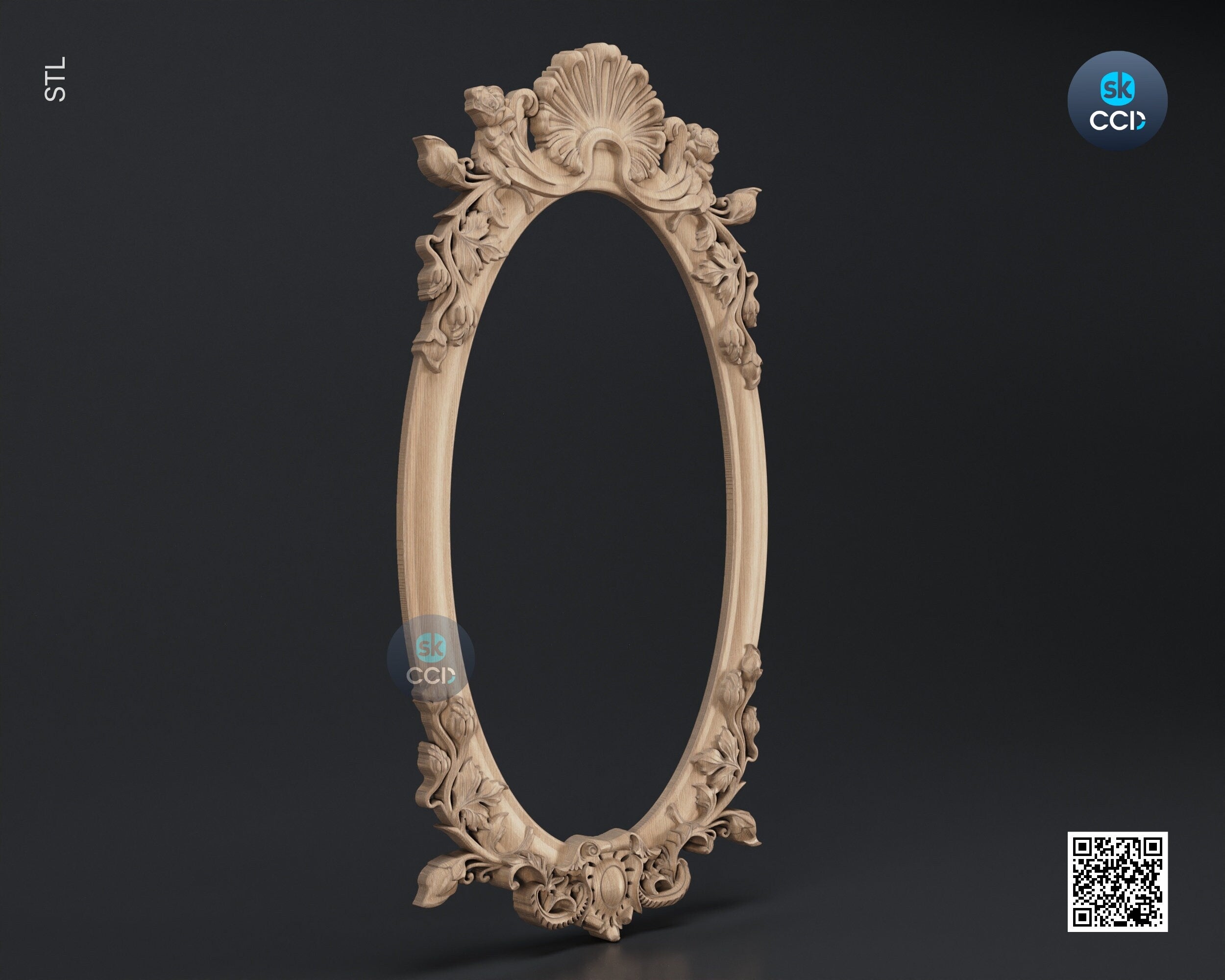 Carved Frame STL 3D Model, Carvign Frame, CNC Router Carving ArtCAM File, CNC files, Wood, Art, Wall Decor SKWF1012