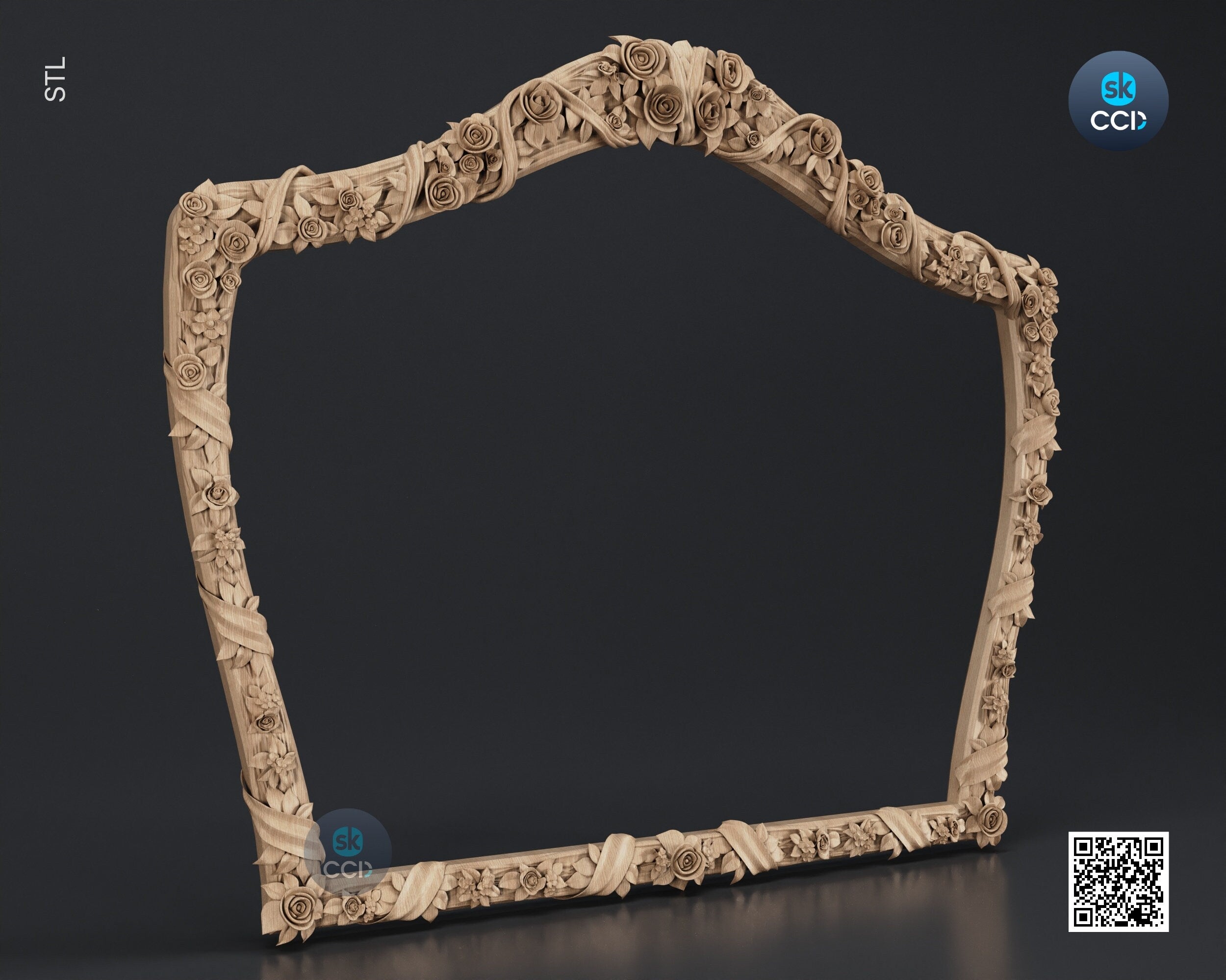 Carved Frame STL 3D Model, Carvign Frame, CNC Router Carving ArtCAM File, CNC files, Wood, Art, Wall Decor SKWF1002