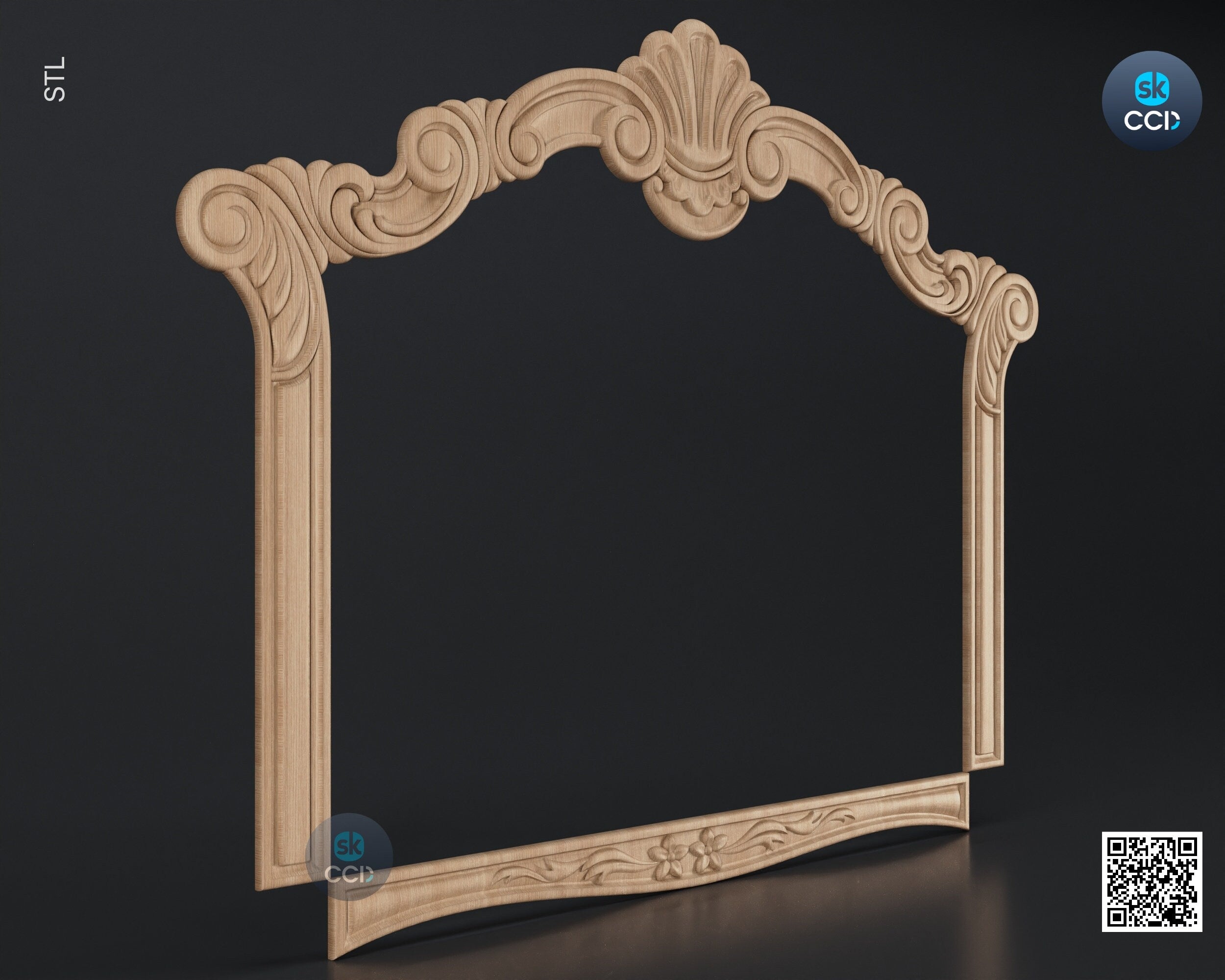 Carved Frame STL 3D Model, Carvign Frame, CNC Router Carving ArtCAM File, CNC files, Wood, Art, Wall Decor SKWF10154