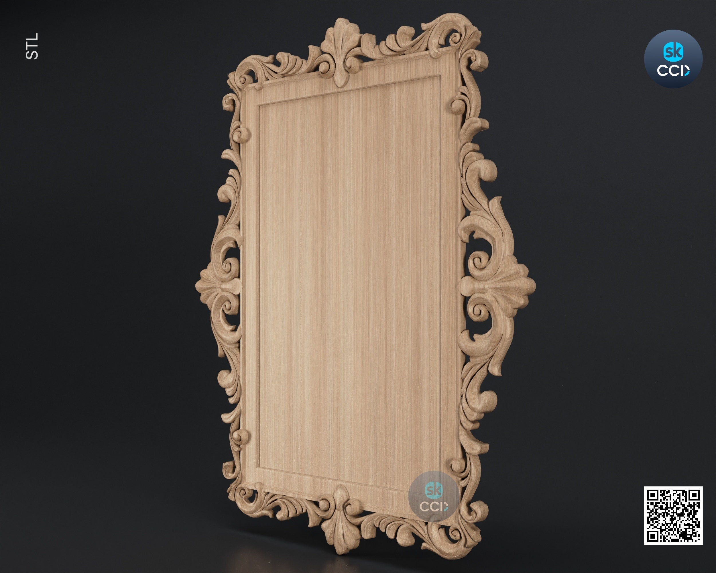 Carved Frame STL 3D Model, Carvign Frame, CNC Router Carving ArtCAM File, CNC files, Wood, Art, Wall Decor SKWF10173