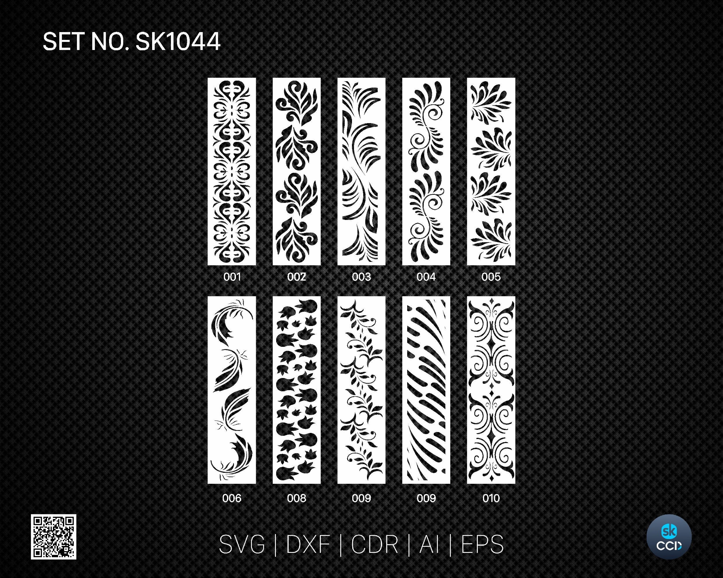 20 Decorative panel | Set SK1043 / 44 | Room Divider, Screen, Partitions, Door Panel Laser, Cnc, Plasma, Cricut File CDR, Svg, AI, Dxf, Eps