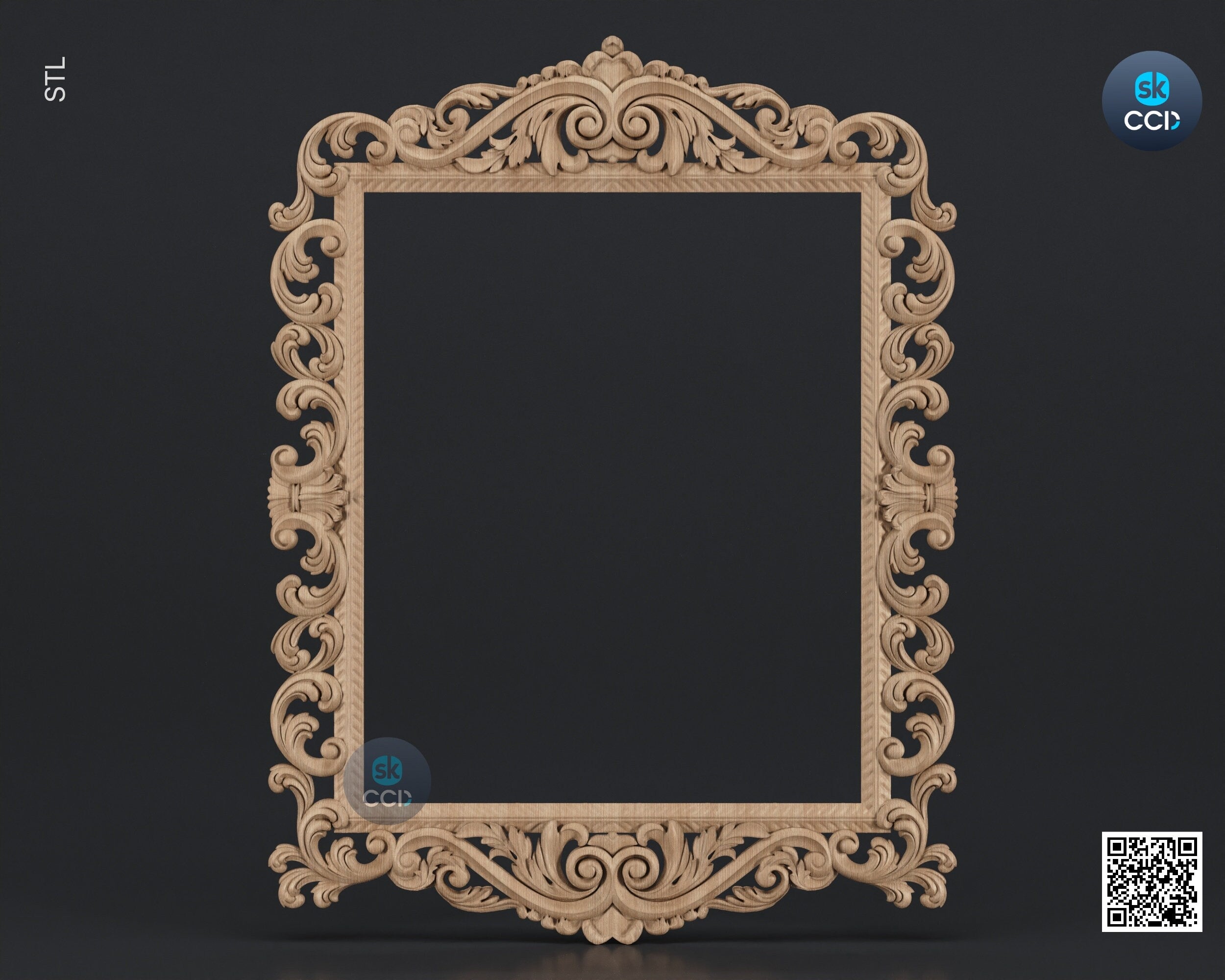 Carved Frame STL 3D Model, Carvign Frame, CNC Router Carving ArtCAM File, CNC files, Wood, Art, Wall Decor SKWF1056