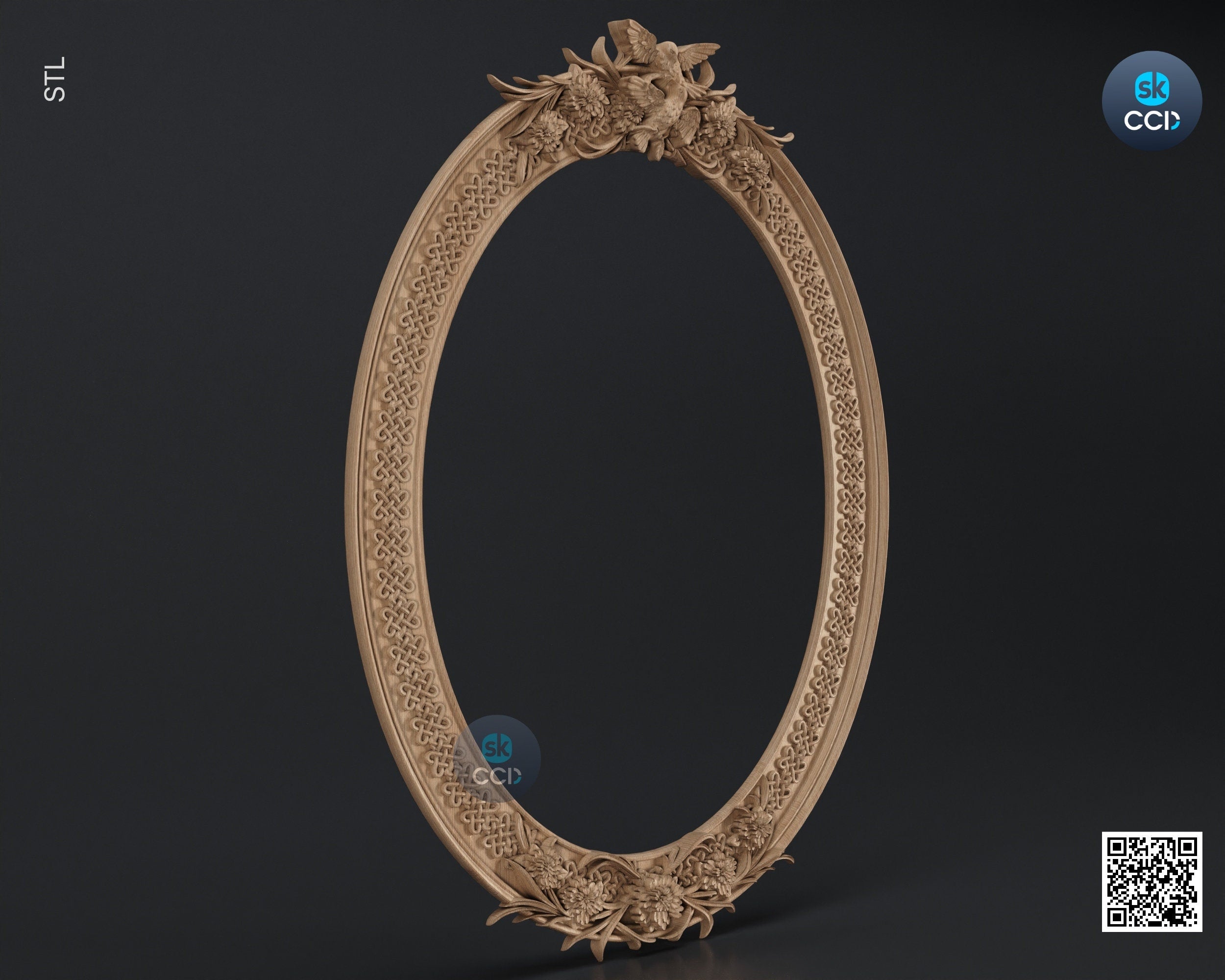 Carved Frame STL 3D Model, Carvign Frame, CNC Router Carving ArtCAM File, CNC files, Wood, Art, Wall Decor SKWF10106