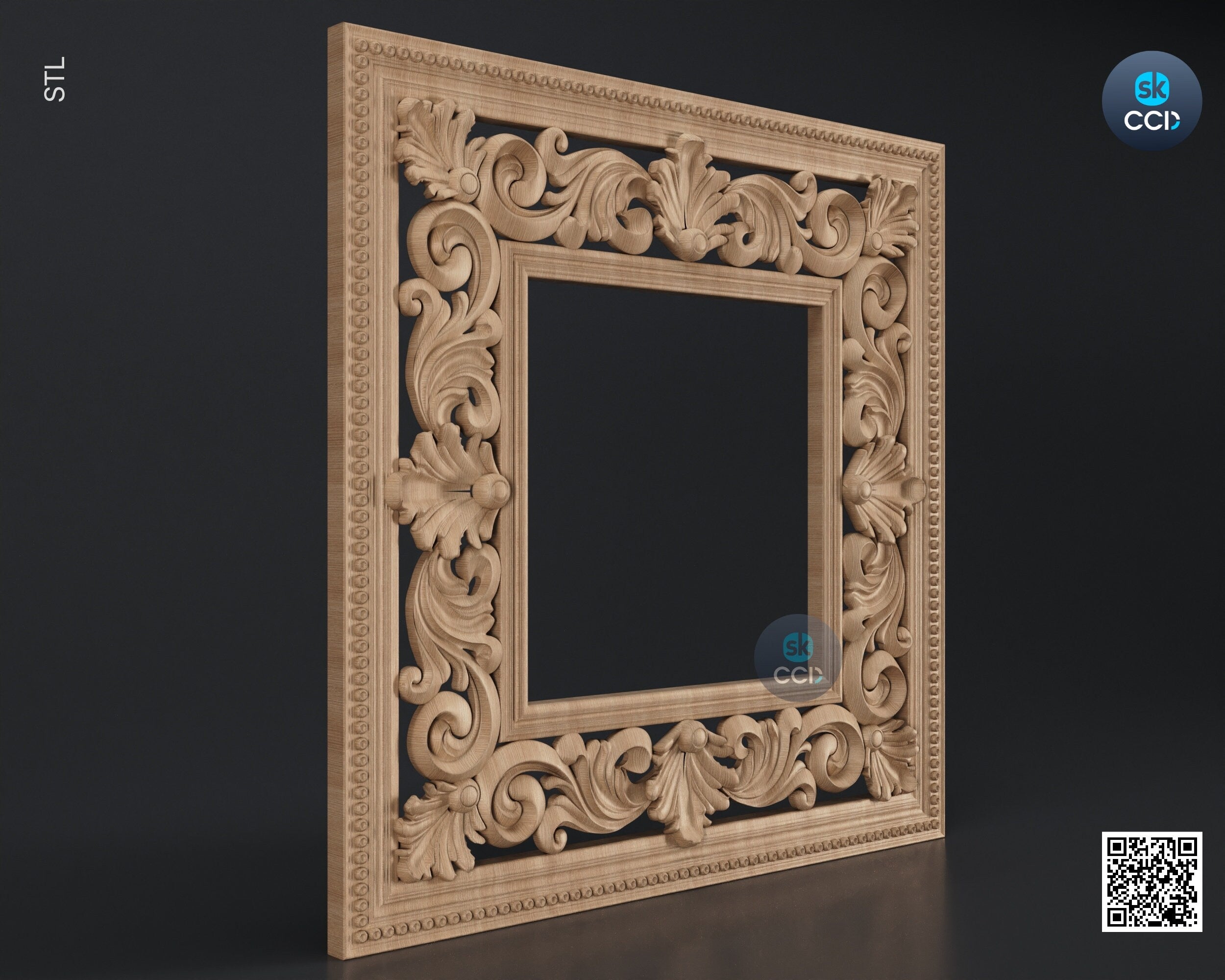 Carved Frame STL 3D Model, Carvign Frame, CNC Router Carving ArtCAM File, CNC files, Wood, Art, Wall Decor SKWF10125