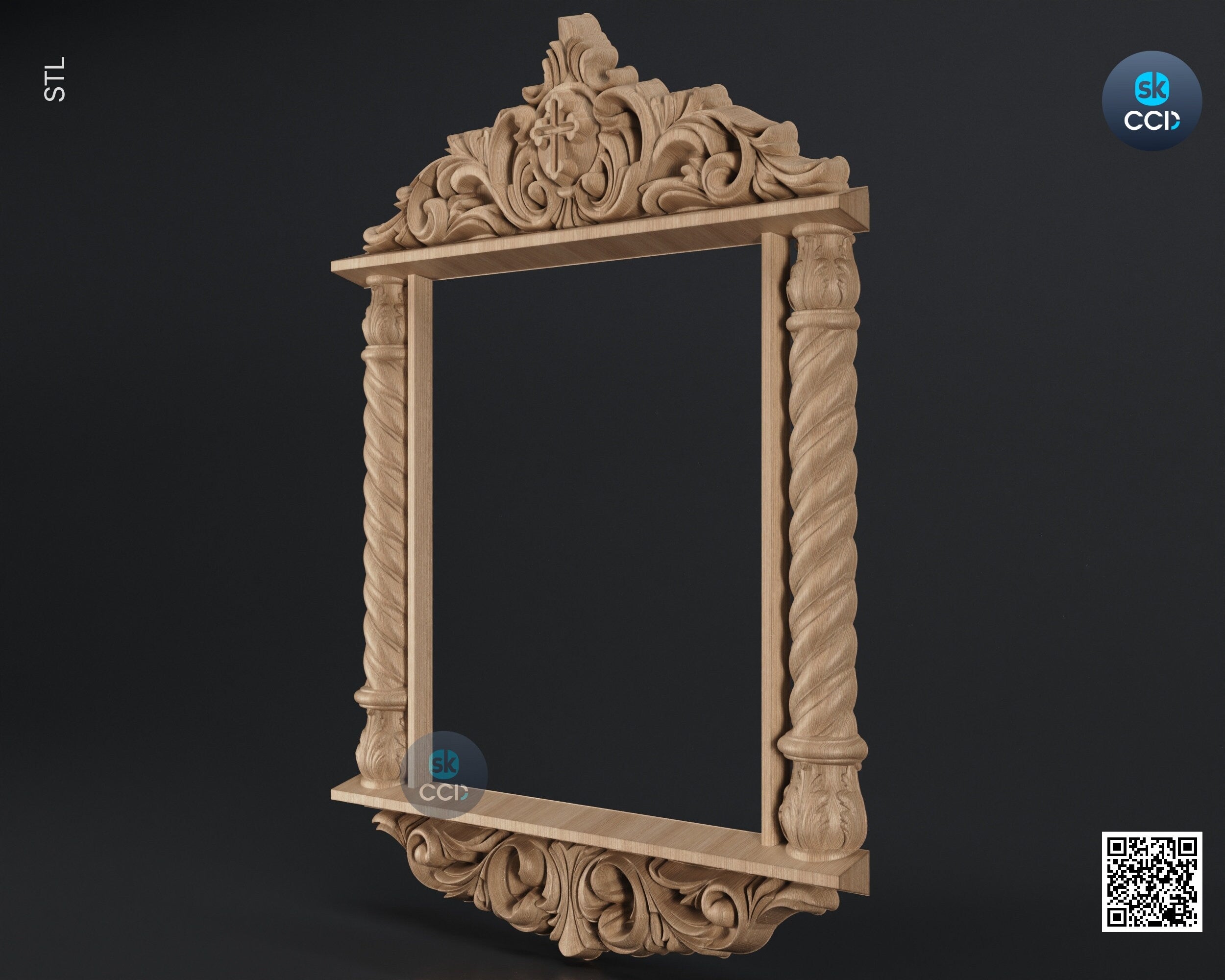 Carved Frame STL 3D Model, Carvign Frame, CNC Router Carving ArtCAM File, CNC files, Wood, Art, Wall Decor SKWF10255