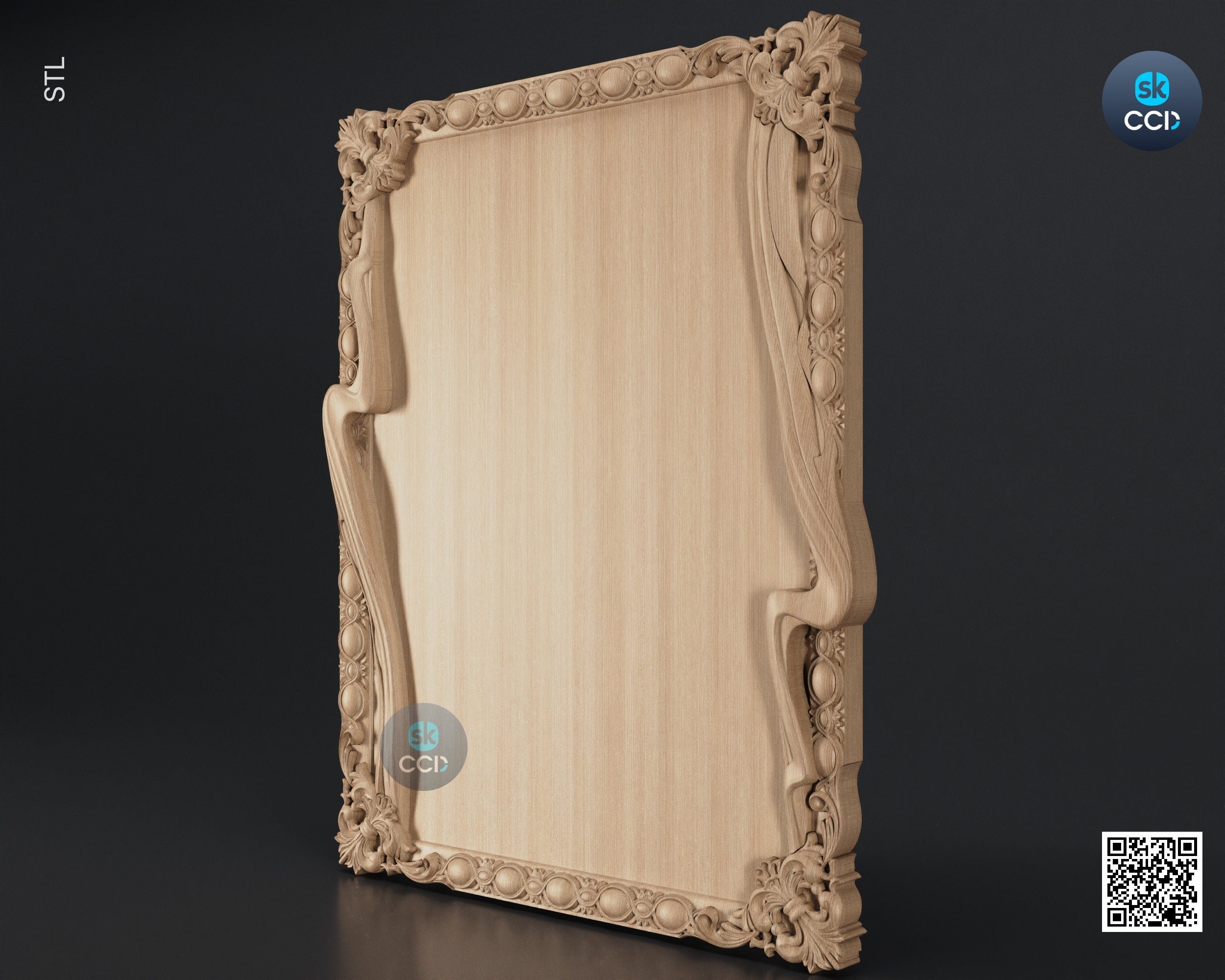 Carved Frame STL 3D Model, Carvign Frame, CNC Router Carving ArtCAM File, CNC files, Wood, Art, Wall Decor SKWF10212