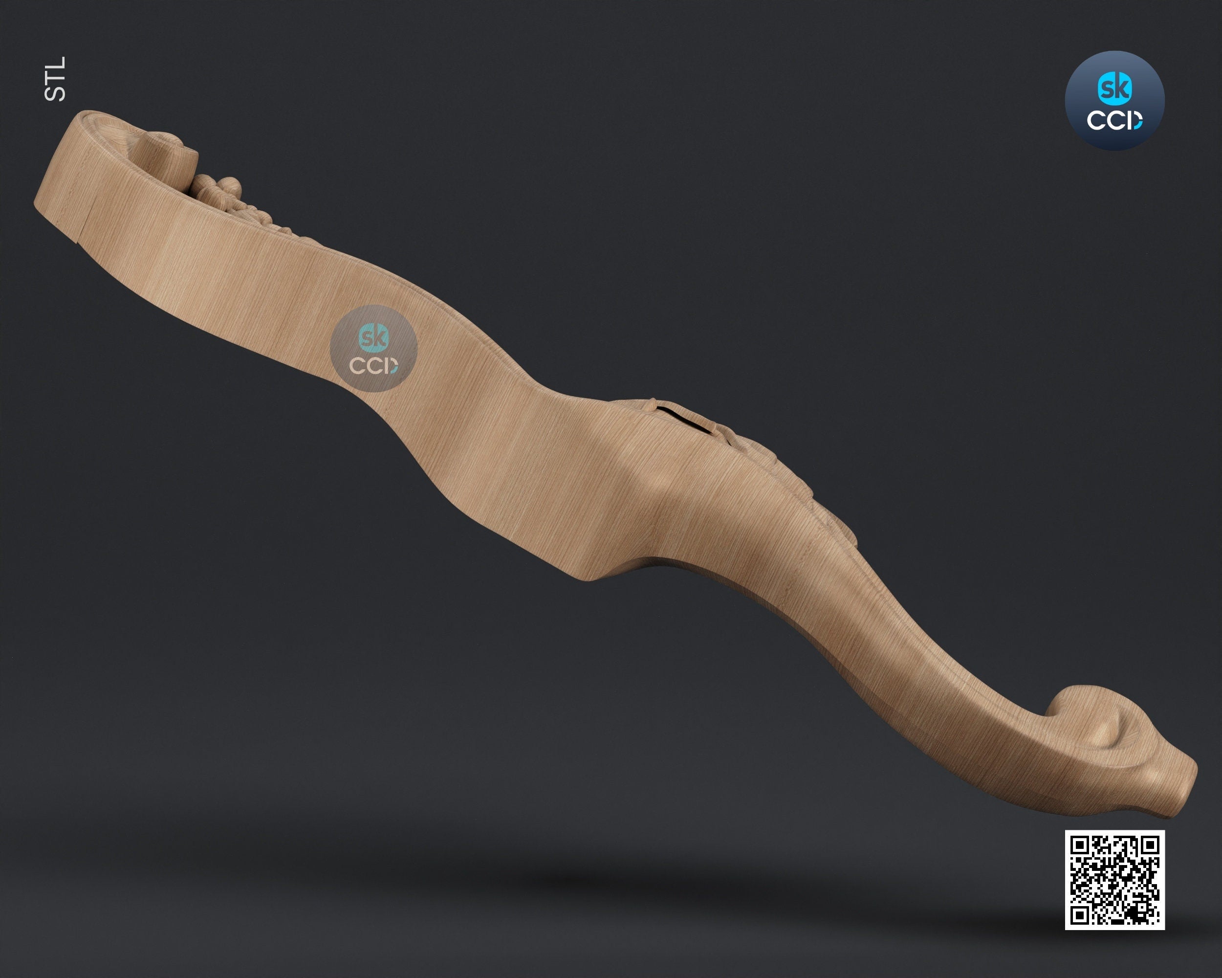 Furniture Leg 3D Model For Cnc Router, Wood Carving Digital File, Column Design, Model No. SKWL1025
