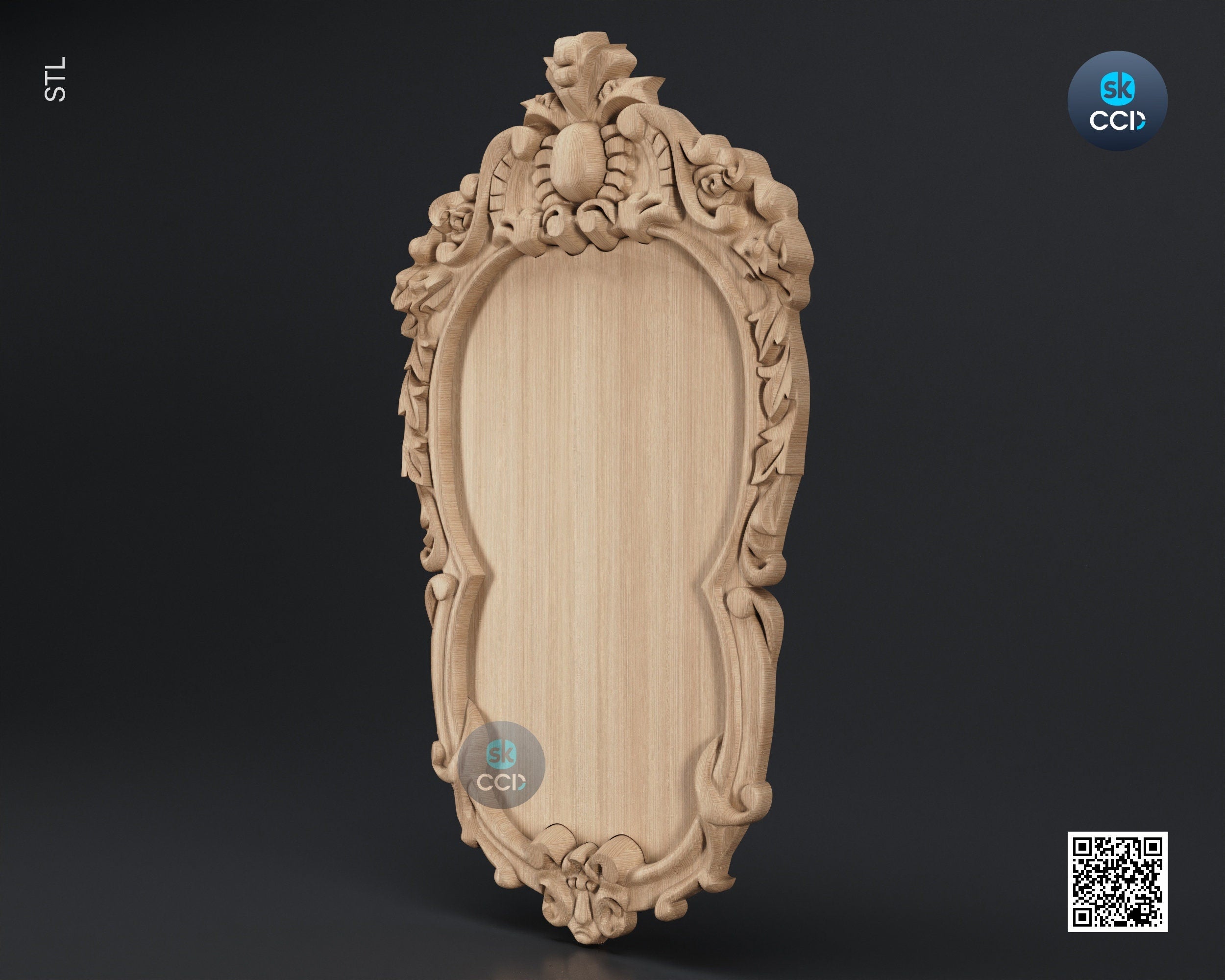 Carved Frame STL 3D Model, Carvign Frame, CNC Router Carving ArtCAM File, CNC files, Wood, Art, Wall Decor SKWF1015