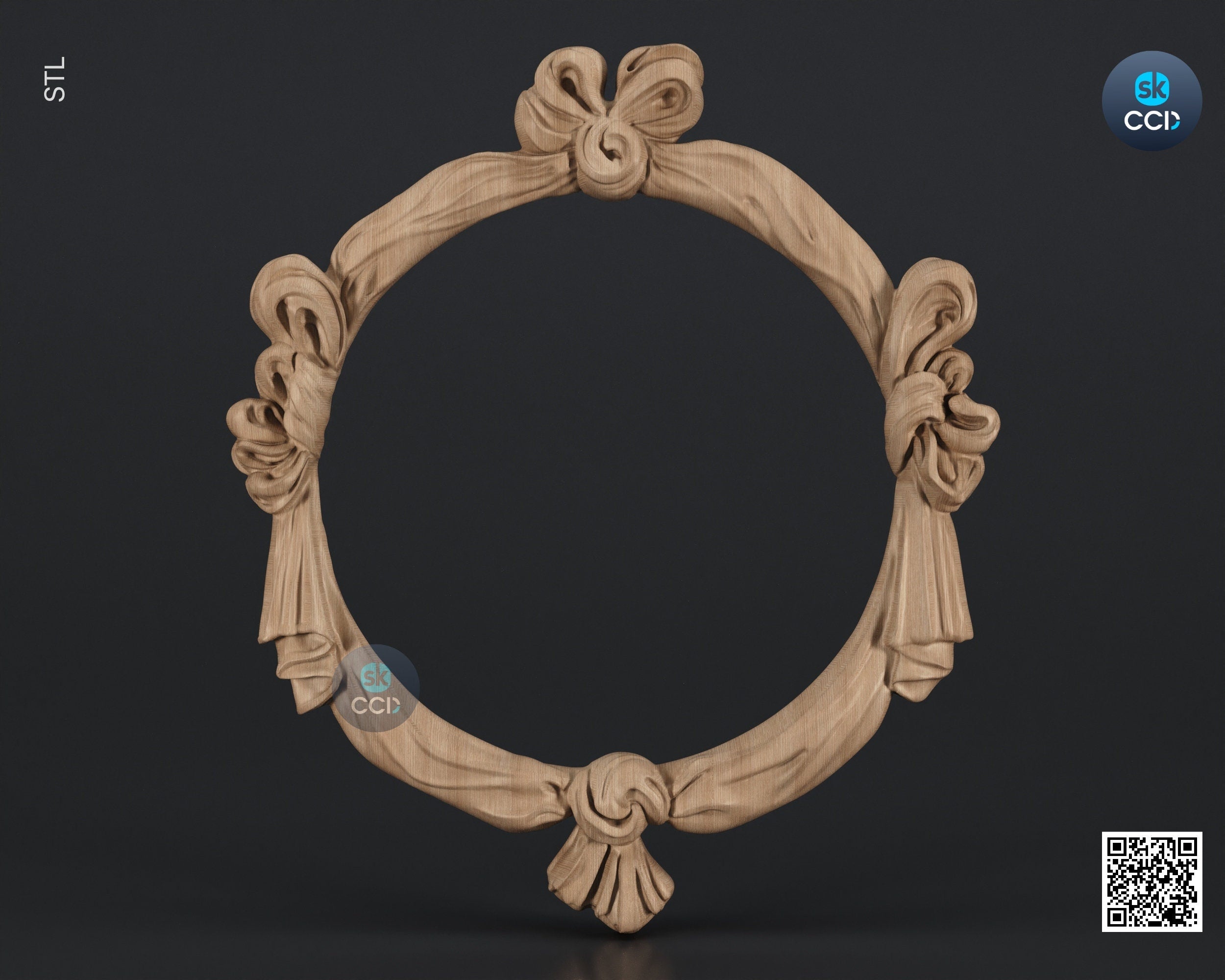 Carved Frame STL 3D Model, Carvign Frame, CNC Router Carving ArtCAM File, CNC files, Wood, Art, Wall Decor SKWF10143
