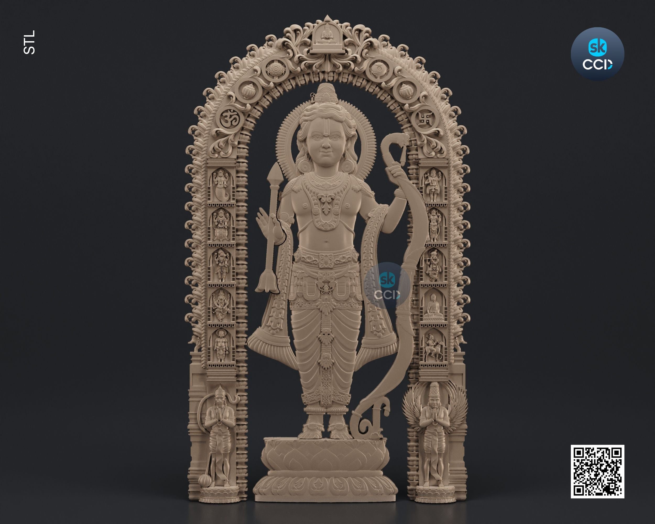 Lord Ram, Ramlala ki Murti, Ayodhya Ram Mandir 3D Model STL File Download for CNC and 3D Printing Instant Download File