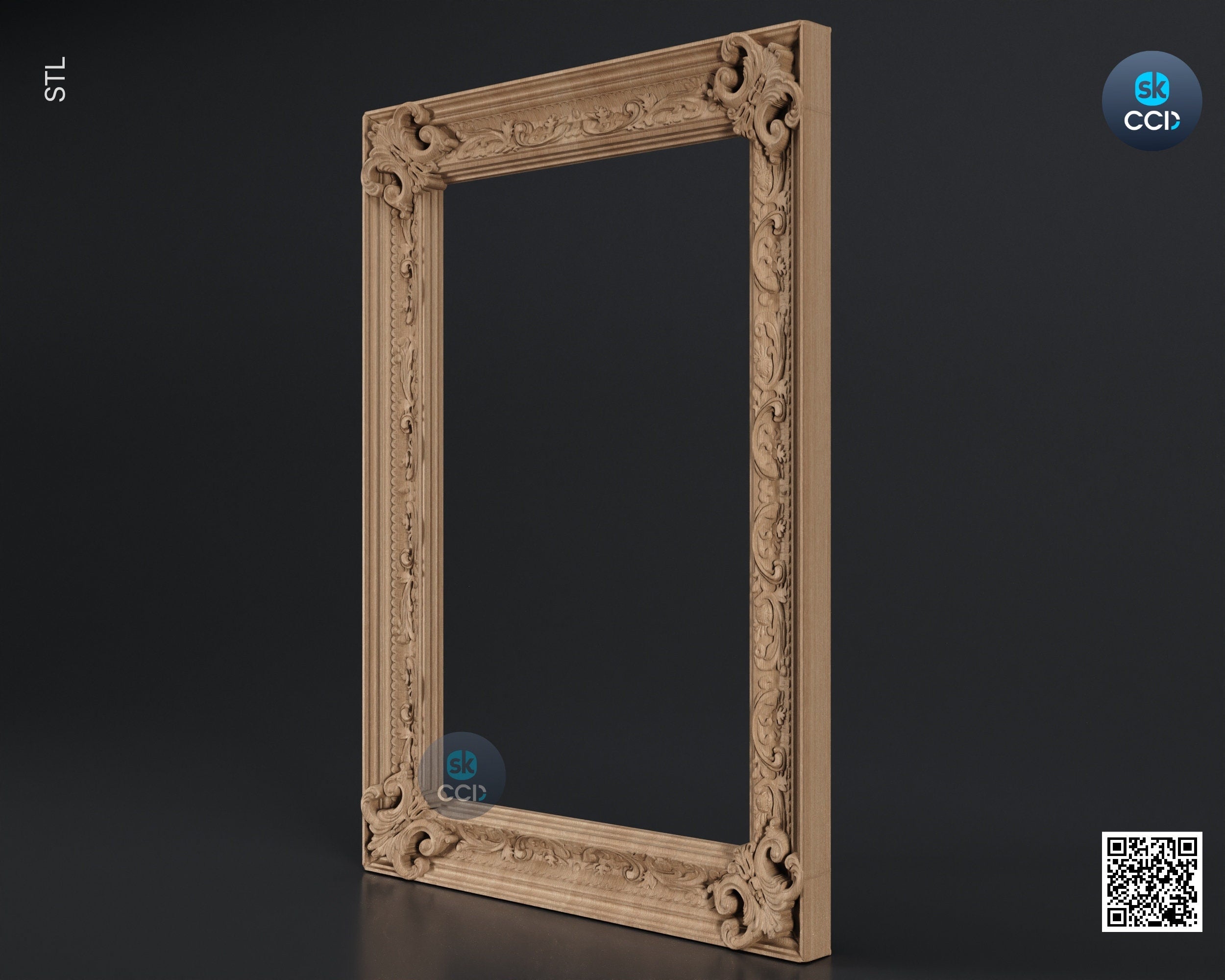Carved Frame STL 3D Model, Carvign Frame, CNC Router Carving ArtCAM File, CNC files, Wood, Art, Wall Decor SKWF1088