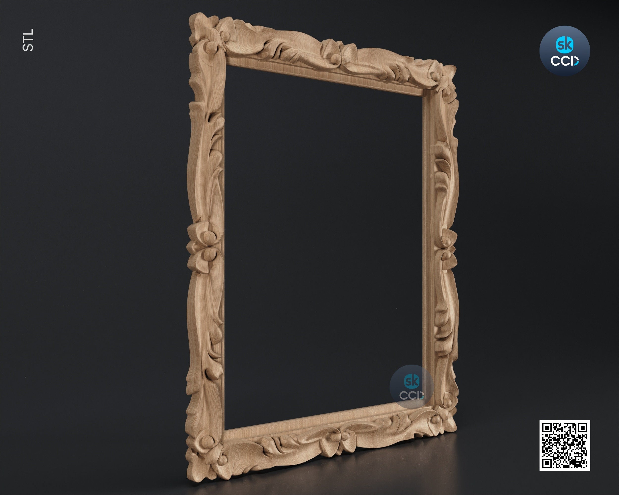 Carved Frame STL 3D Model, Carvign Frame, CNC Router Carving ArtCAM File, CNC files, Wood, Art, Wall Decor SKWF1033