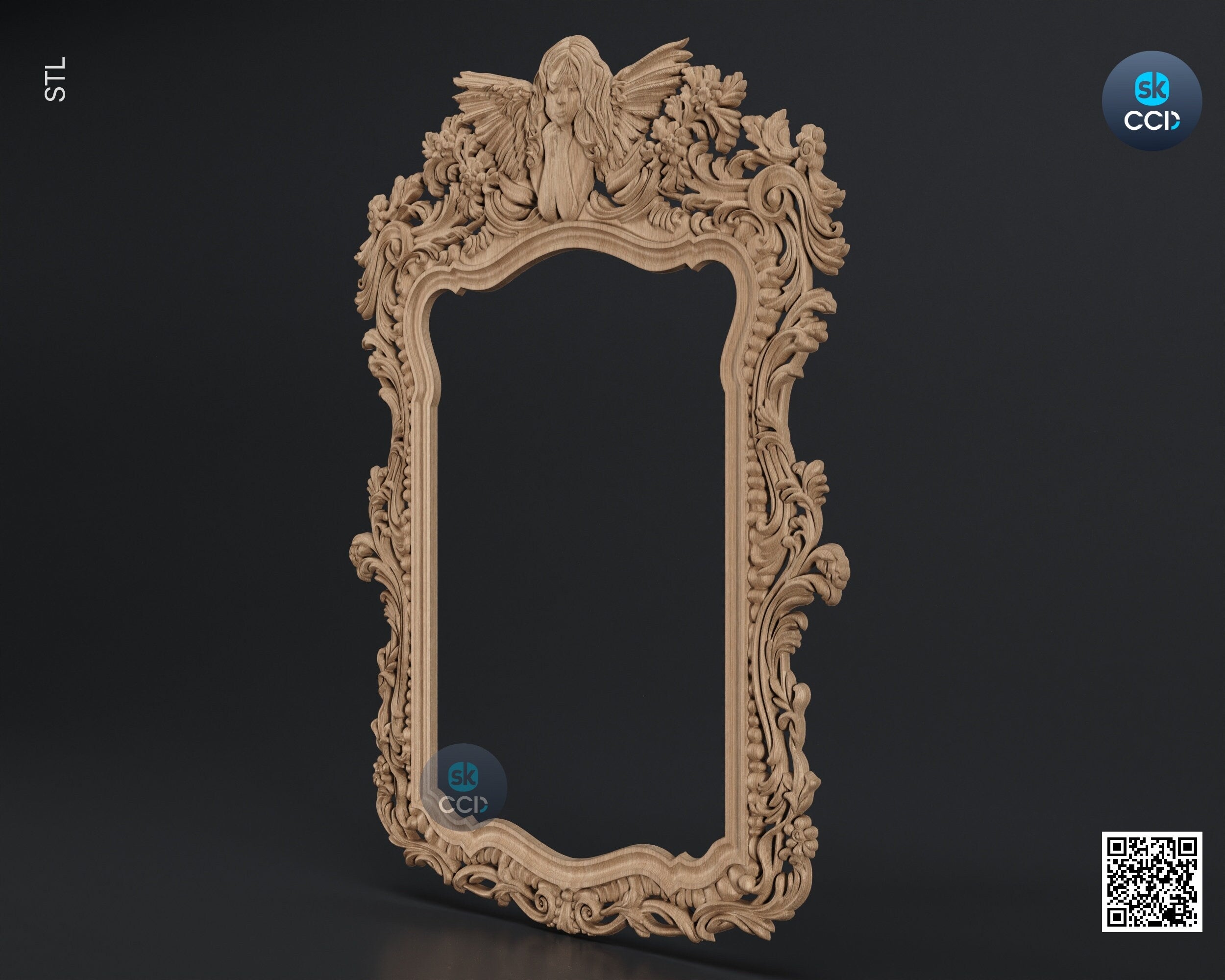 Carved Frame STL 3D Model, Carvign Frame, CNC Router Carving ArtCAM File, CNC files, Wood, Art, Wall Decor SKWF1065