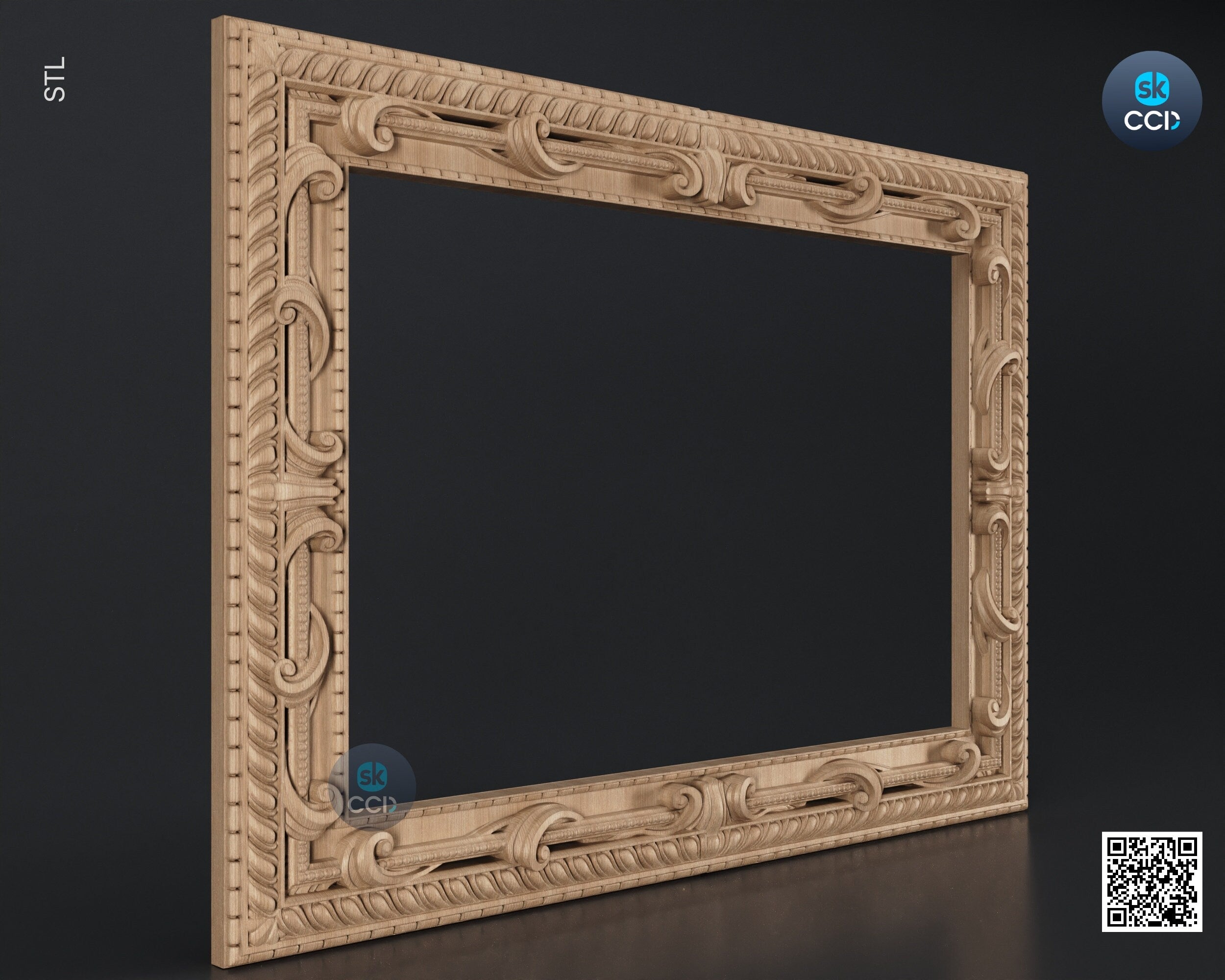 Carved Frame STL 3D Model, Carvign Frame, CNC Router Carving ArtCAM File, CNC files, Wood, Art, Wall Decor SKWF10245