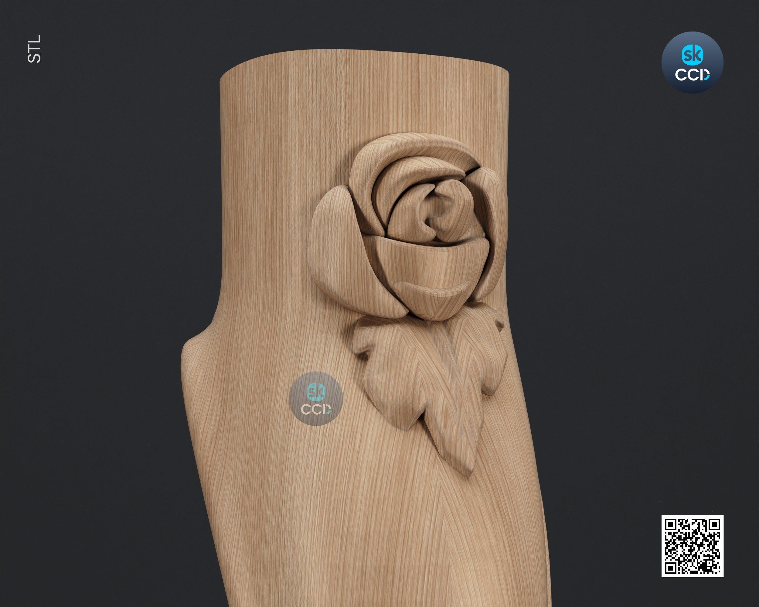 Furniture Leg 3D Model For Cnc Router, Wood Carving Digital File, Column Design, Model No. SKWL1038