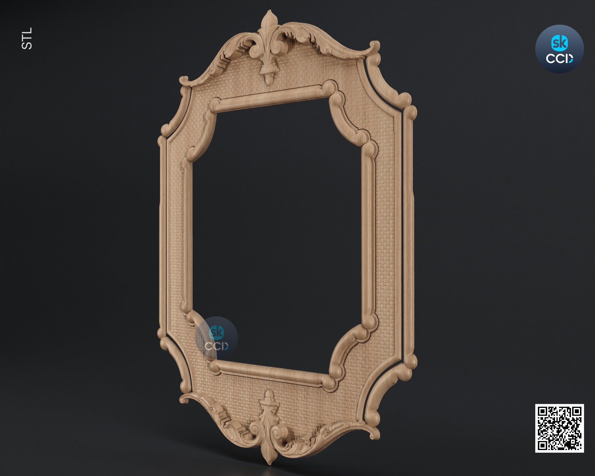 Carved Frame STL 3D Model, Carvign Frame, CNC Router Carving ArtCAM File, CNC files, Wood, Art, Wall Decor SKWF1077