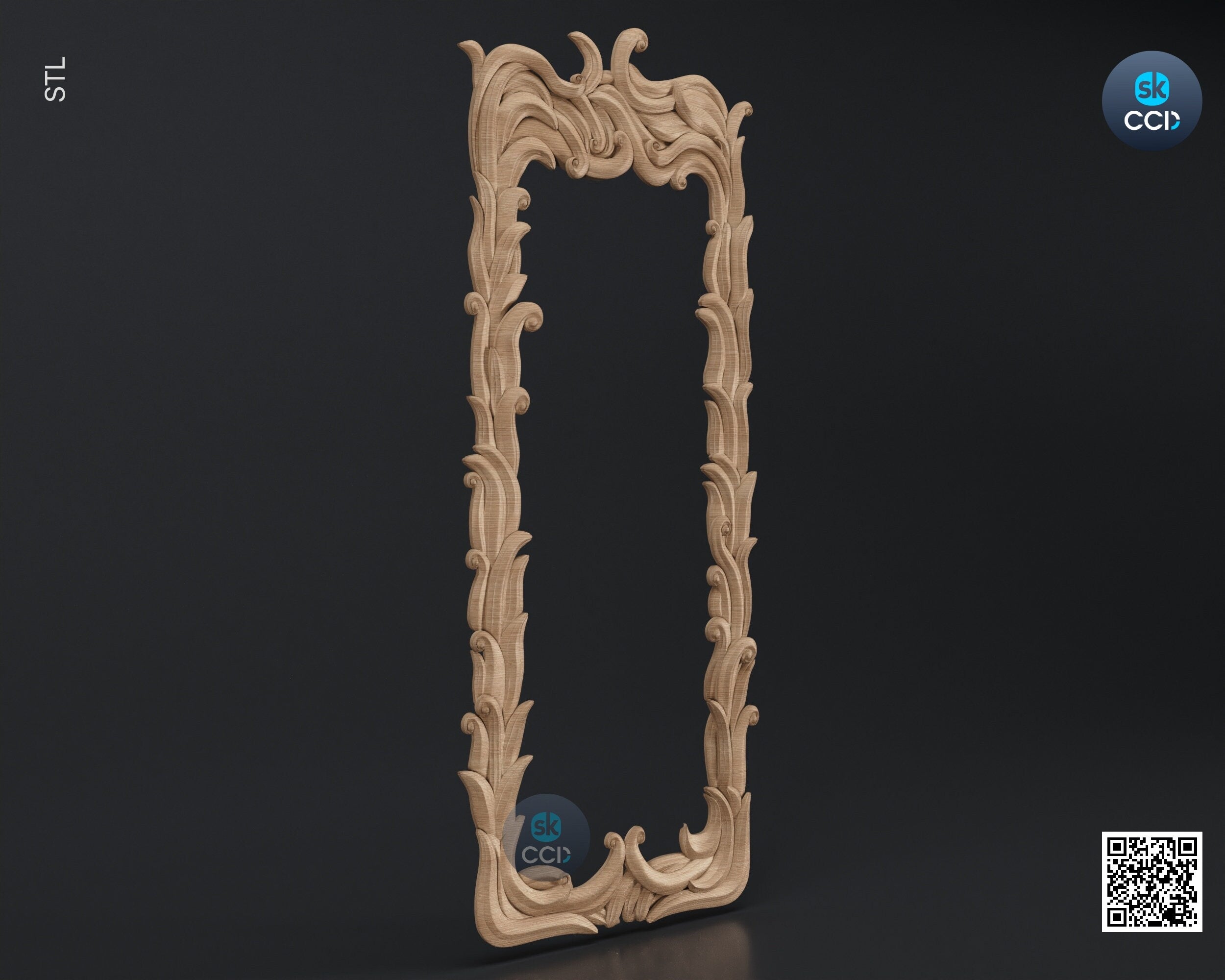 Carved Frame STL 3D Model, Carvign Frame, CNC Router Carving ArtCAM File, CNC files, Wood, Art, Wall Decor SKWF1060