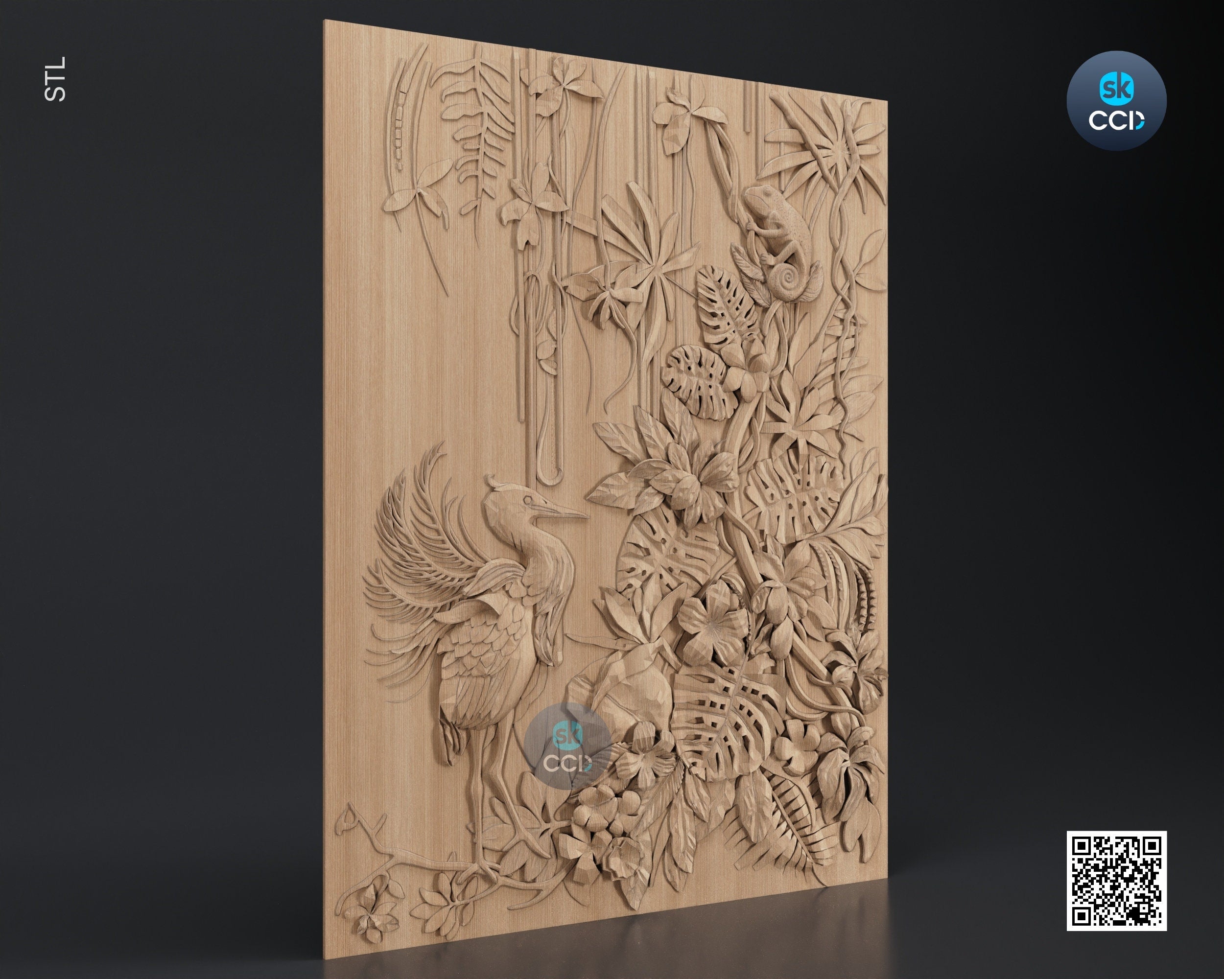 Wood Wall Art, Spring STL Model, CNC Router Carving ArtCAM File, Wall Sculpture, Wood Carving, 3D Model