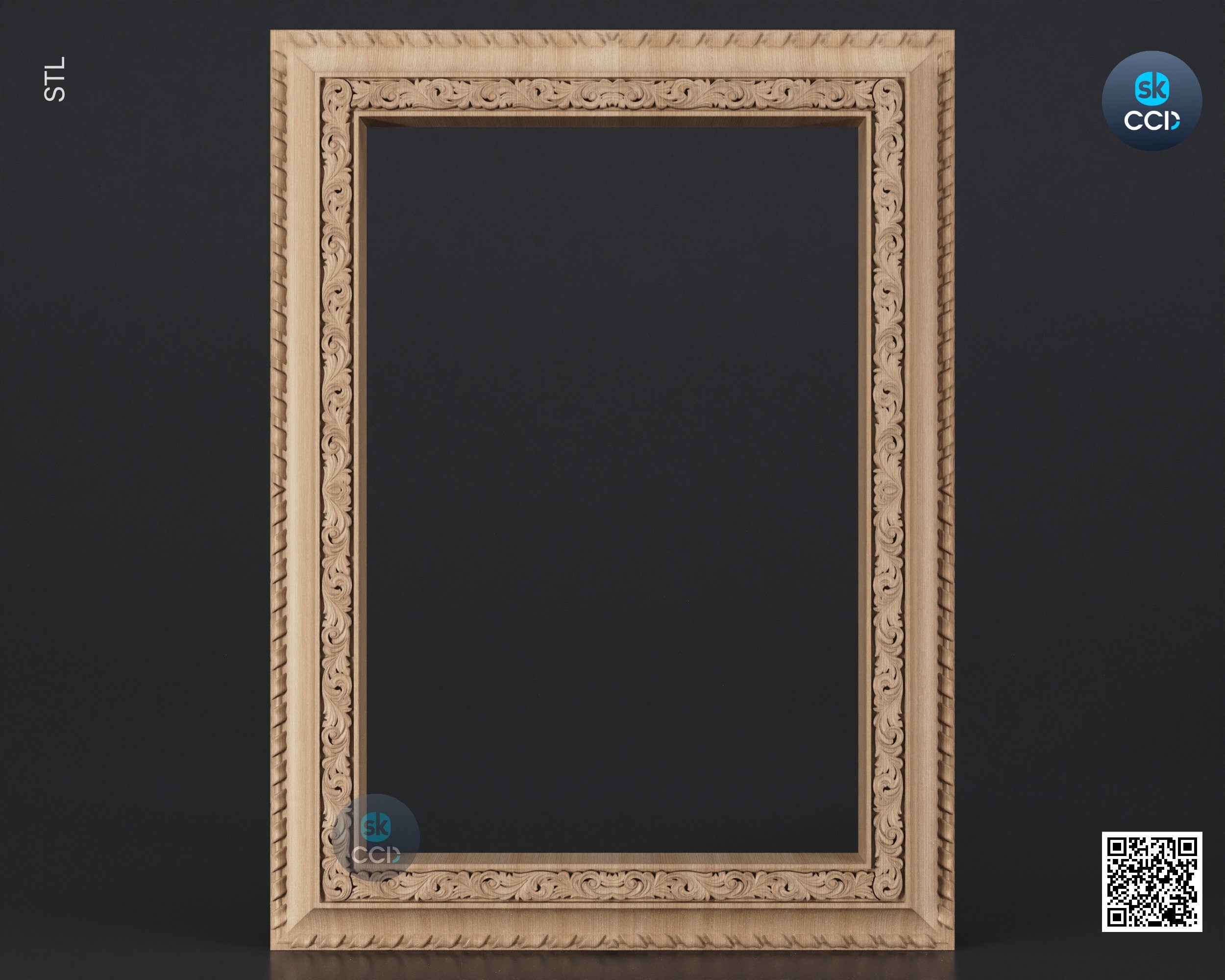 Carved Frame STL 3D Model, Carvign Frame, CNC Router Carving ArtCAM File, CNC files, Wood, Art, Wall Decor SKWF10224