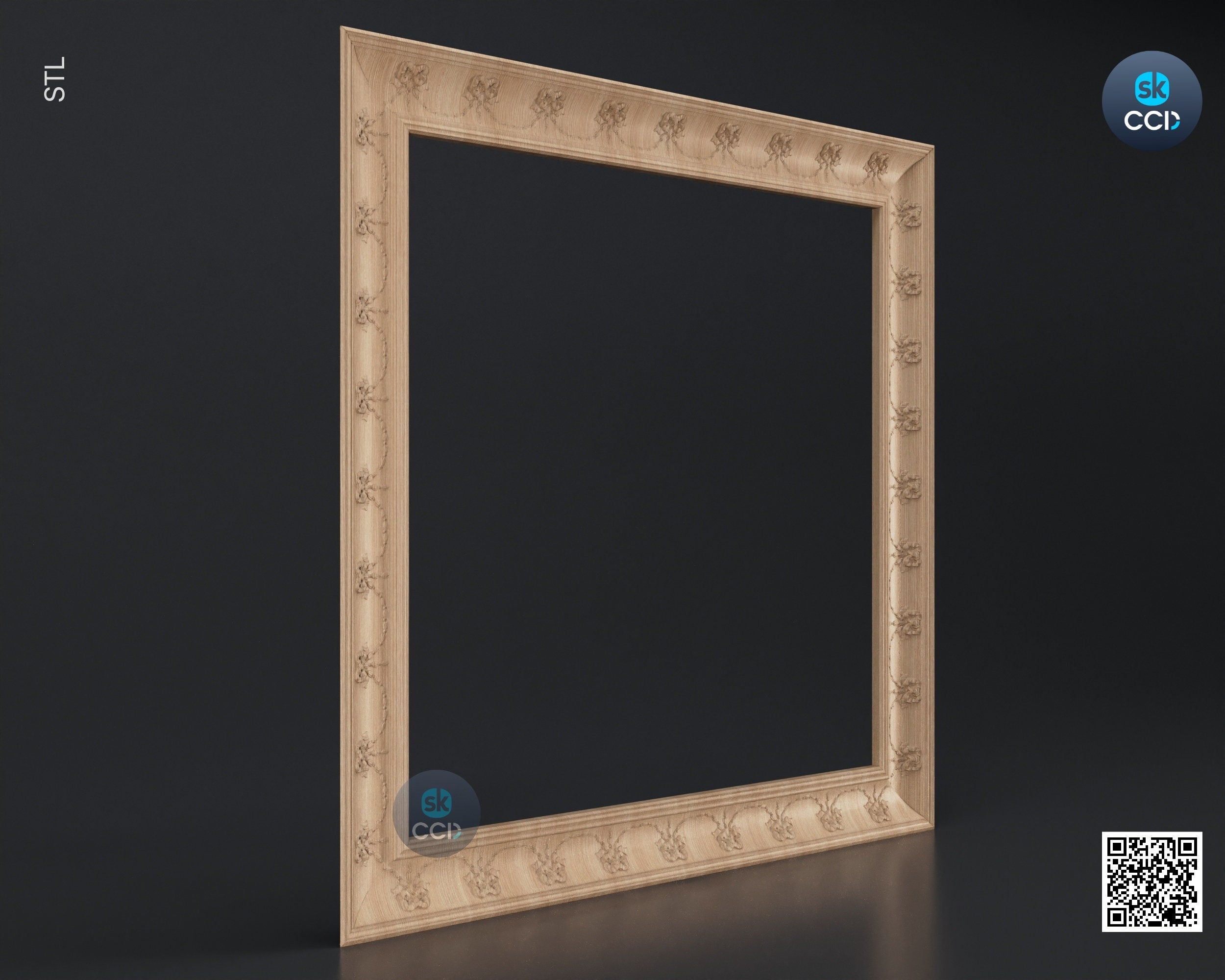 Carved Frame STL 3D Model, Carvign Frame, CNC Router Carving ArtCAM File, CNC files, Wood, Art, Wall Decor SKWF10115